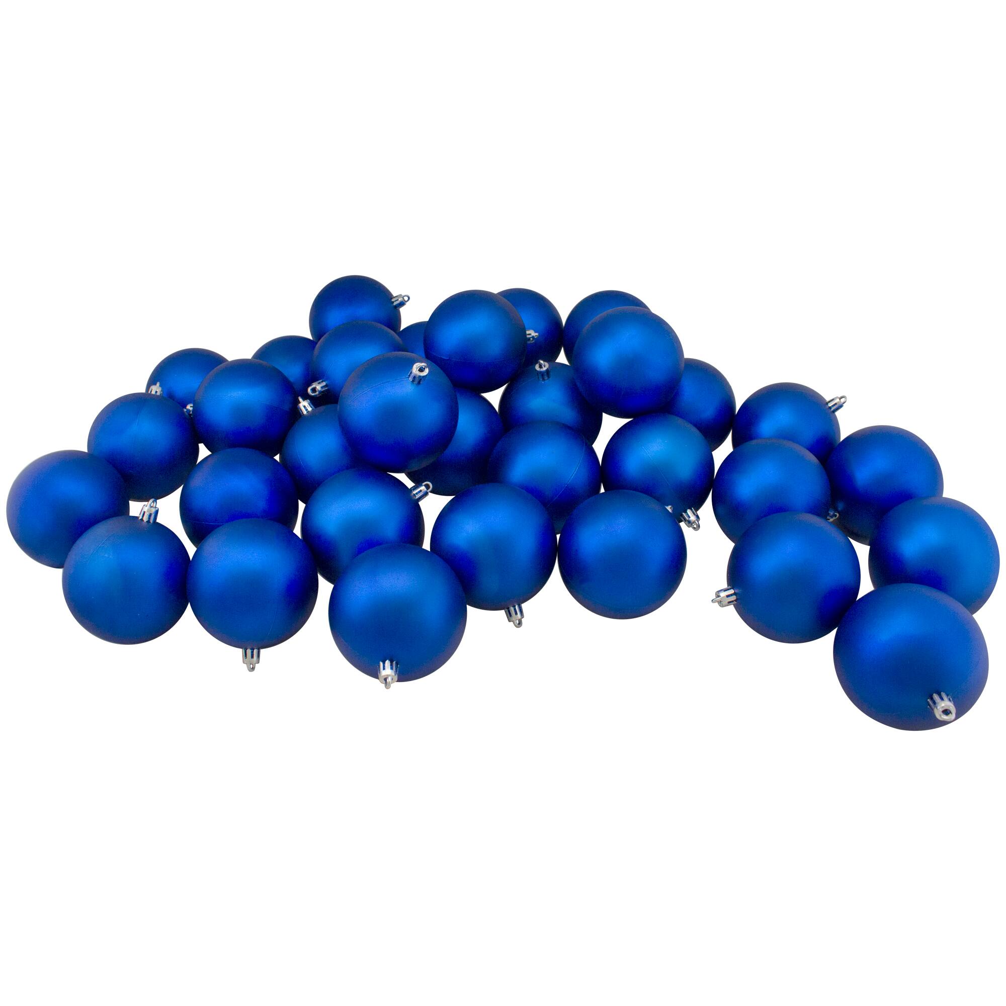32ct Shatterproof 3.25" Matte Ball Ornaments, Blue