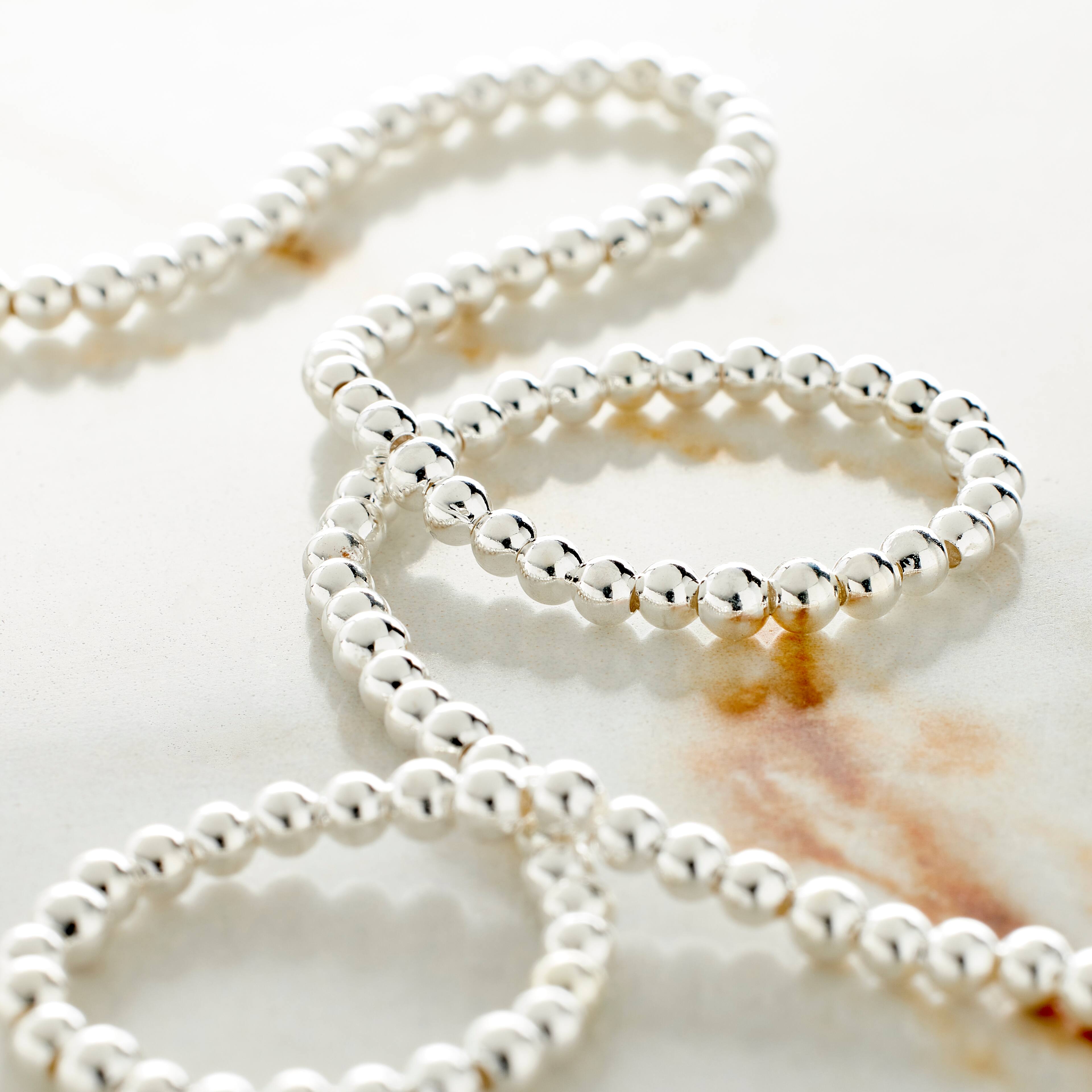 9 Pack: Sterling Silver-Plated Round Beads by Bead Landing&#x2122;