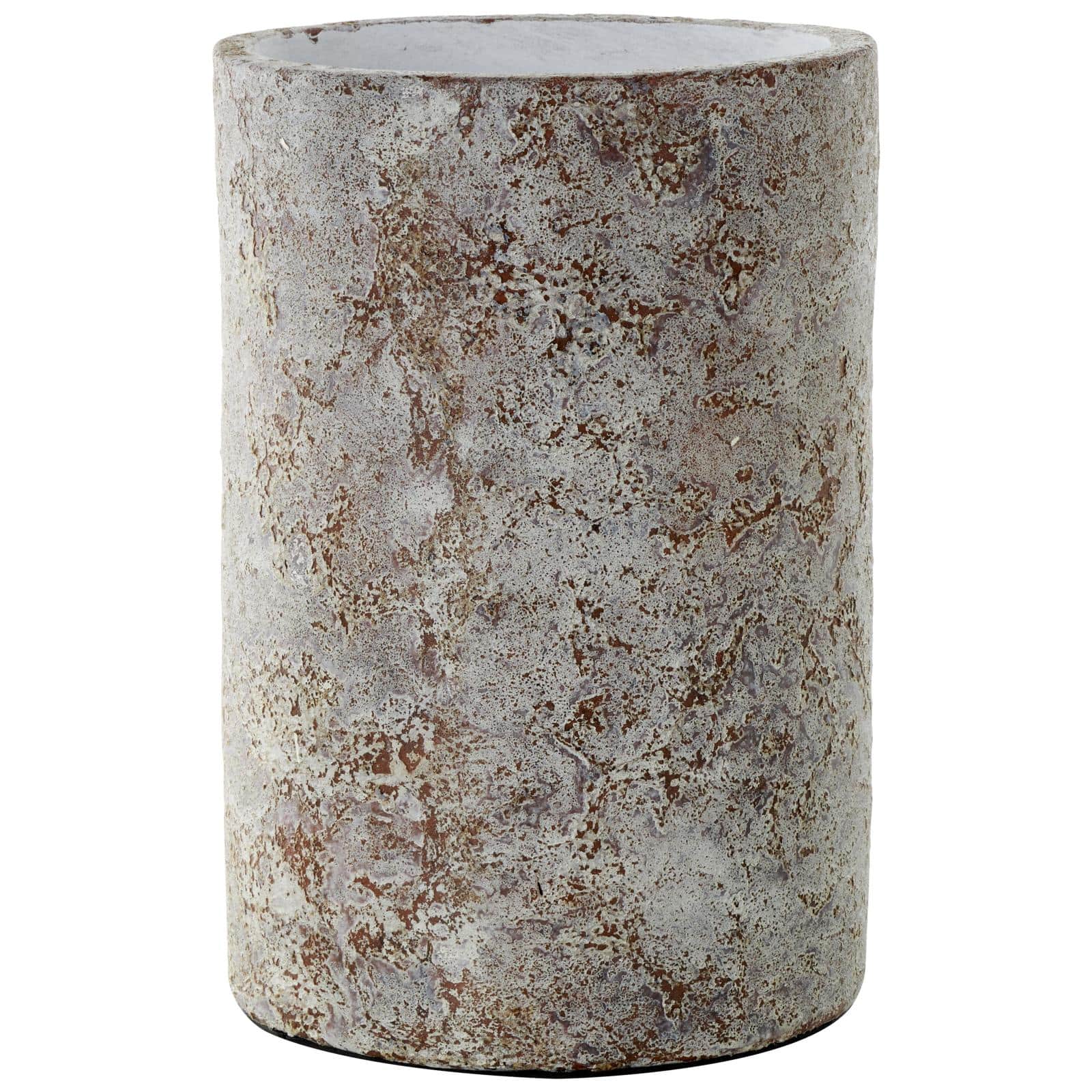 12" Brown Ceramic Wide Textured Vase