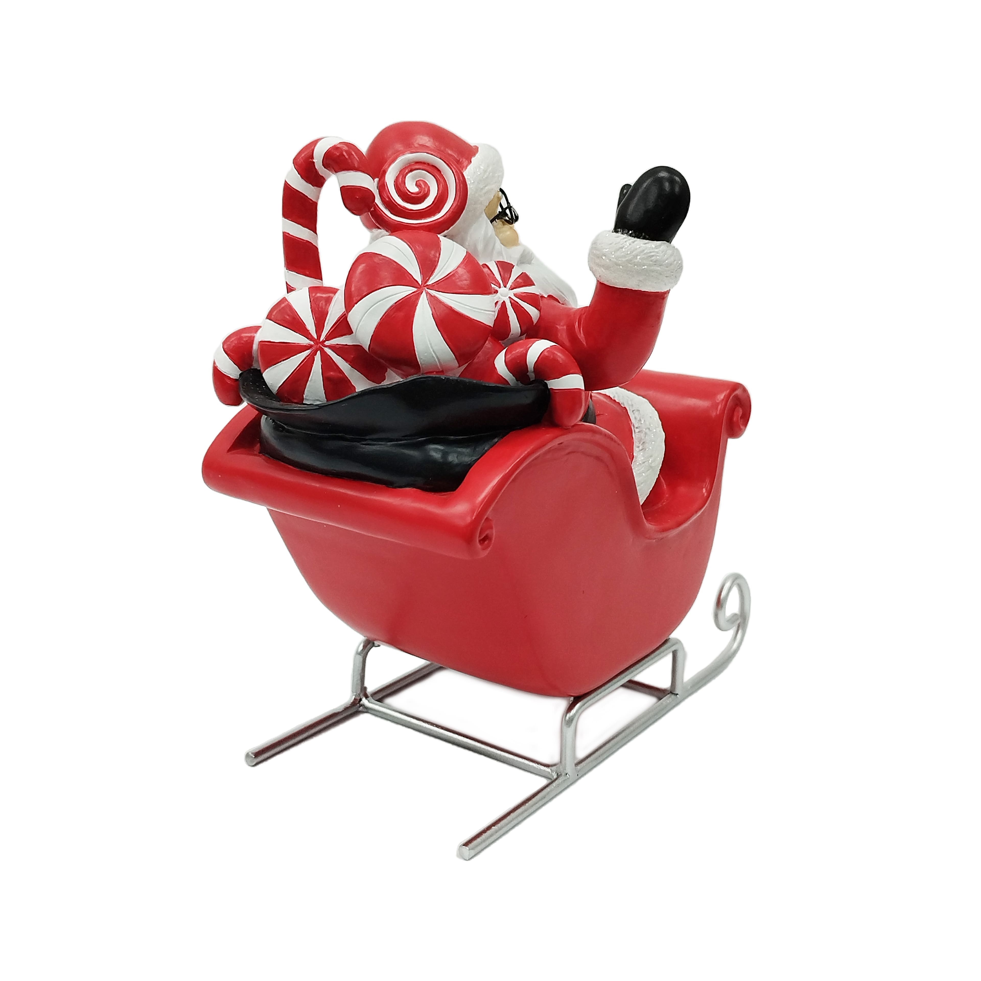 7.25&#x22; Red &#x26; White Peppermint Santa in Sleigh Tabletop D&#xE9;cor by Ashland&#xAE;