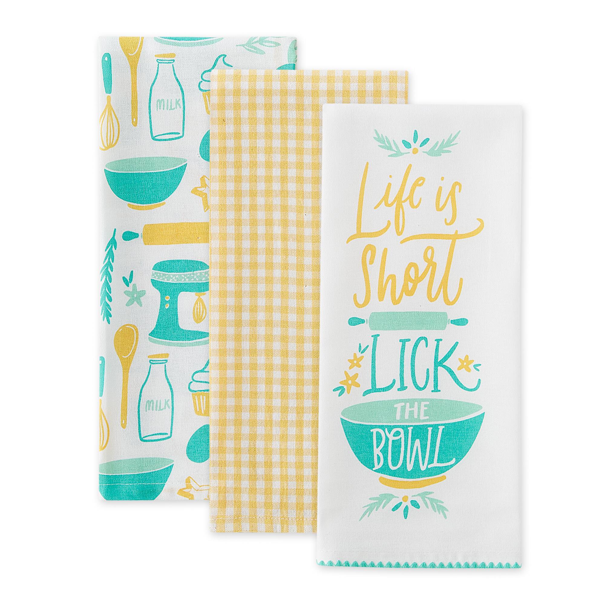 Life Is Short Dishtowel (Set of 3)
