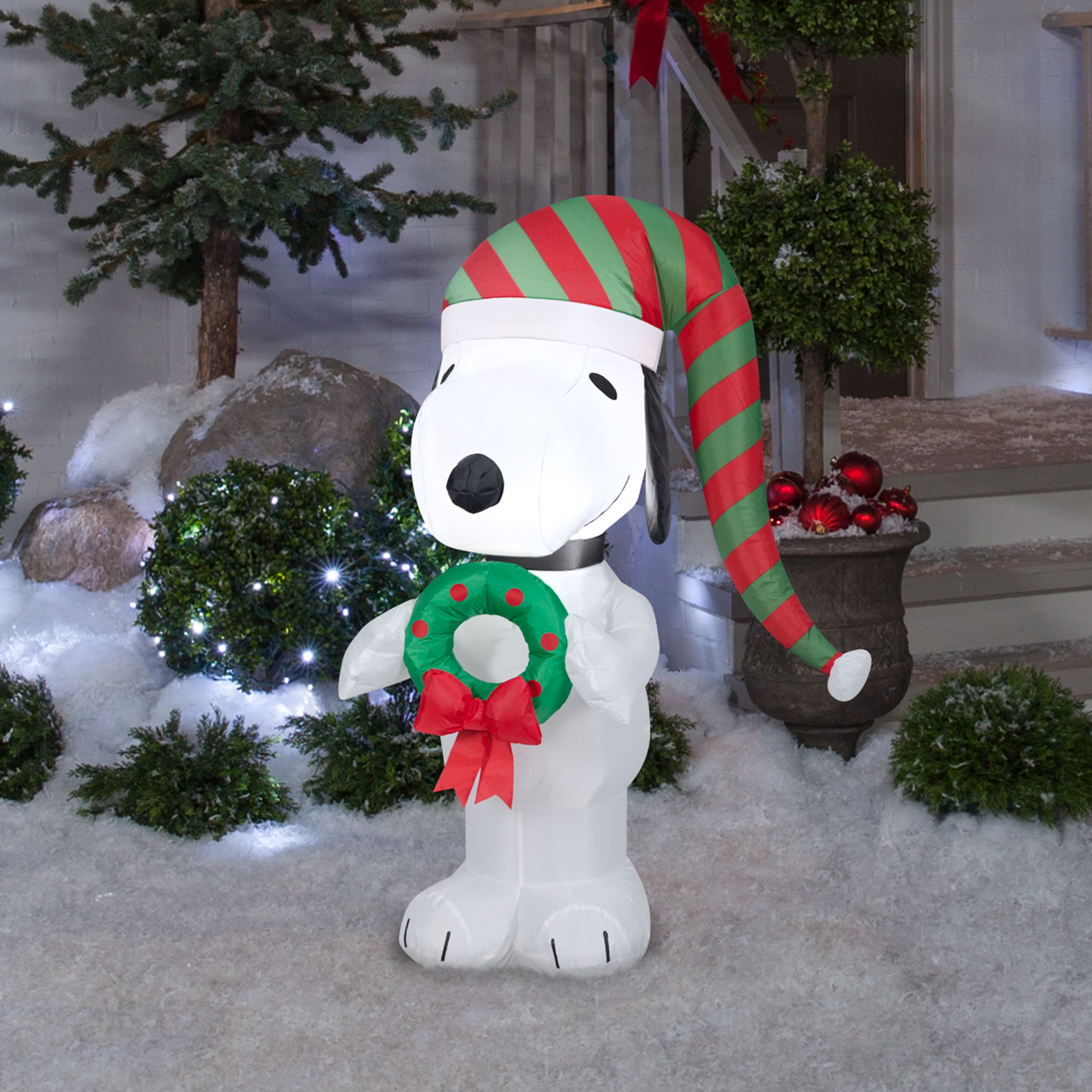 3.5ft. Airblown® Inflatable Snoopy with Wreath
