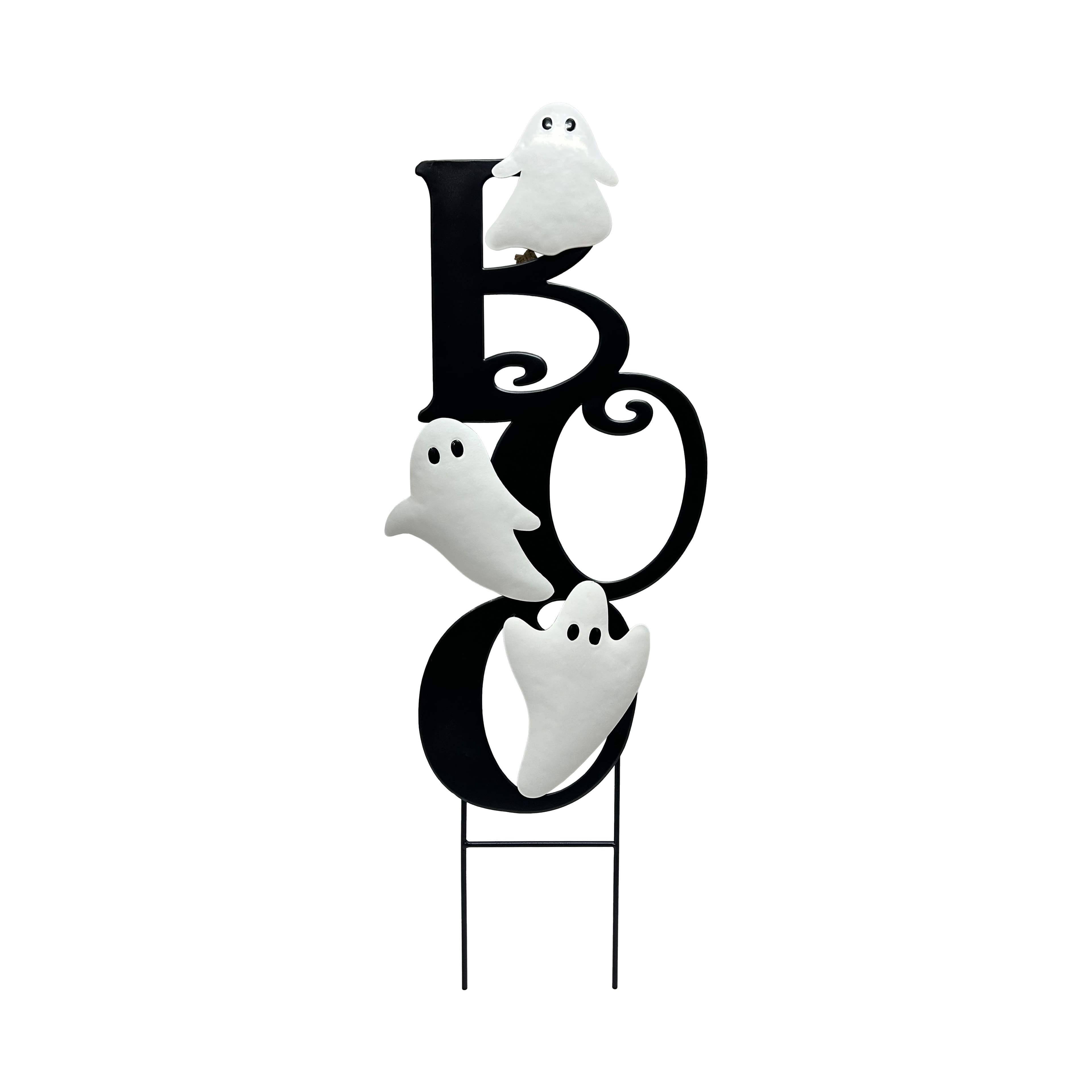 2ft. Black &#x26; White Boo Metal Yard Stake by Ashland&#xAE;