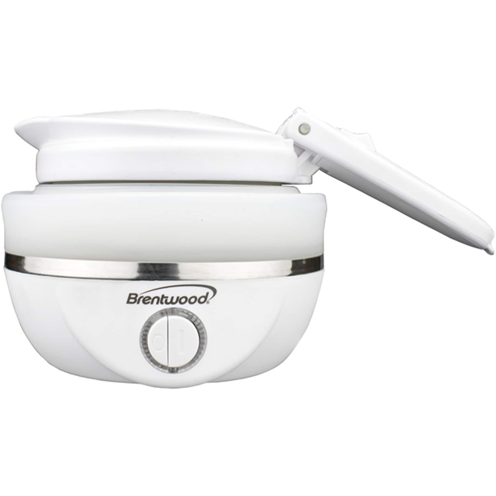 Brentwood White 0.85qt. Dual-Voltage Collapsible Travel Kettle