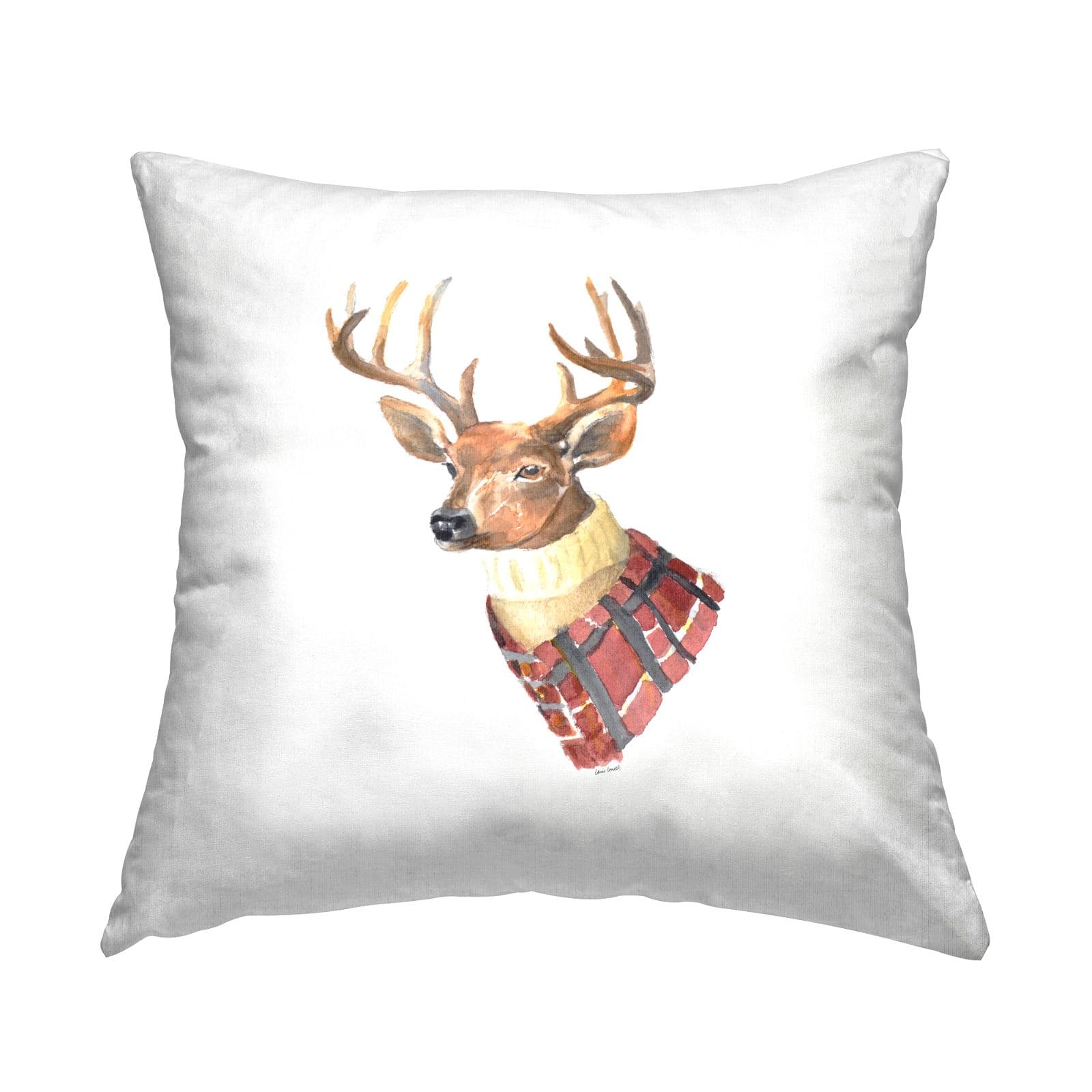 Plaid 2024 deer pillow