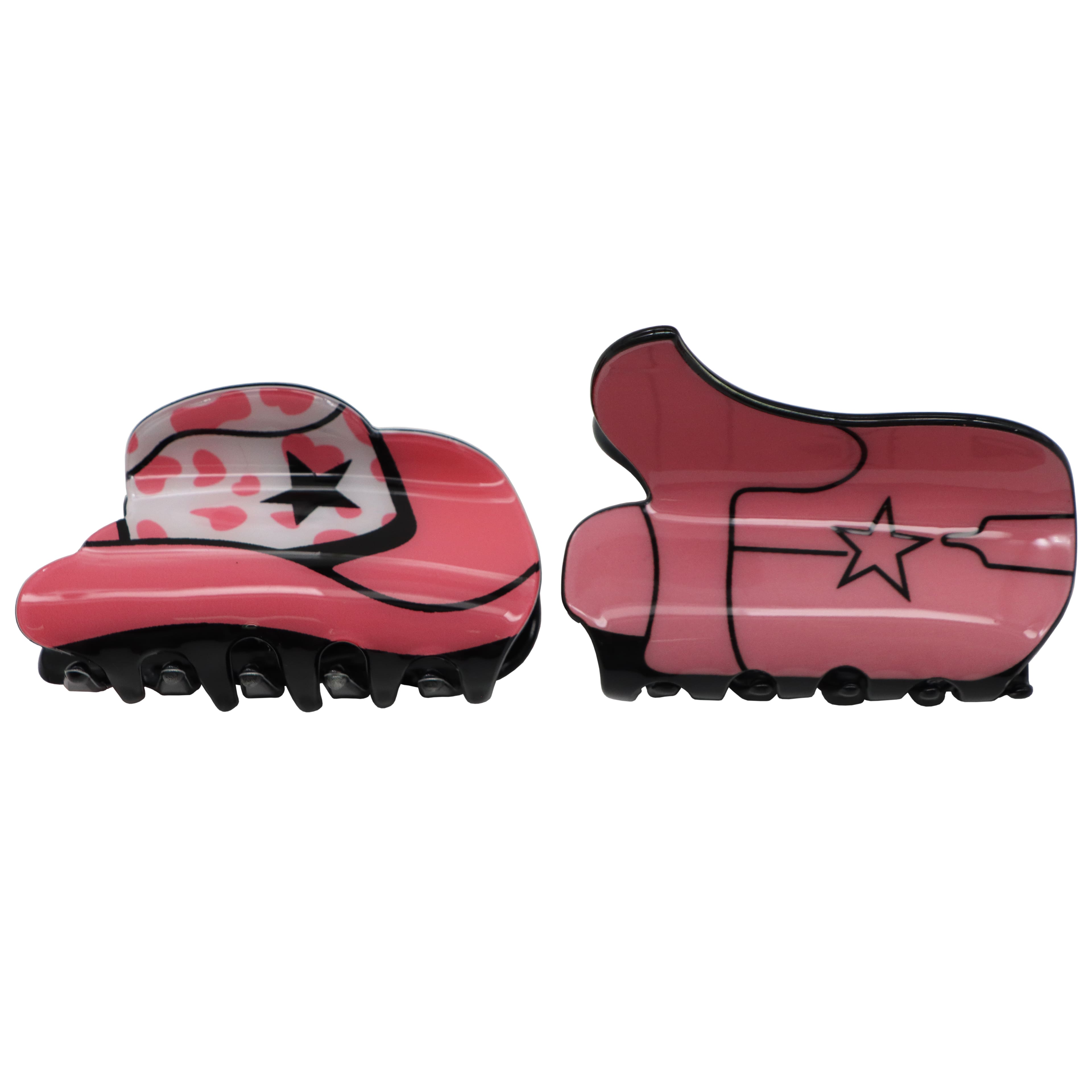 Assorted Pink Cowgirl Claw Hair Clip, 1pc. by Fab Finds