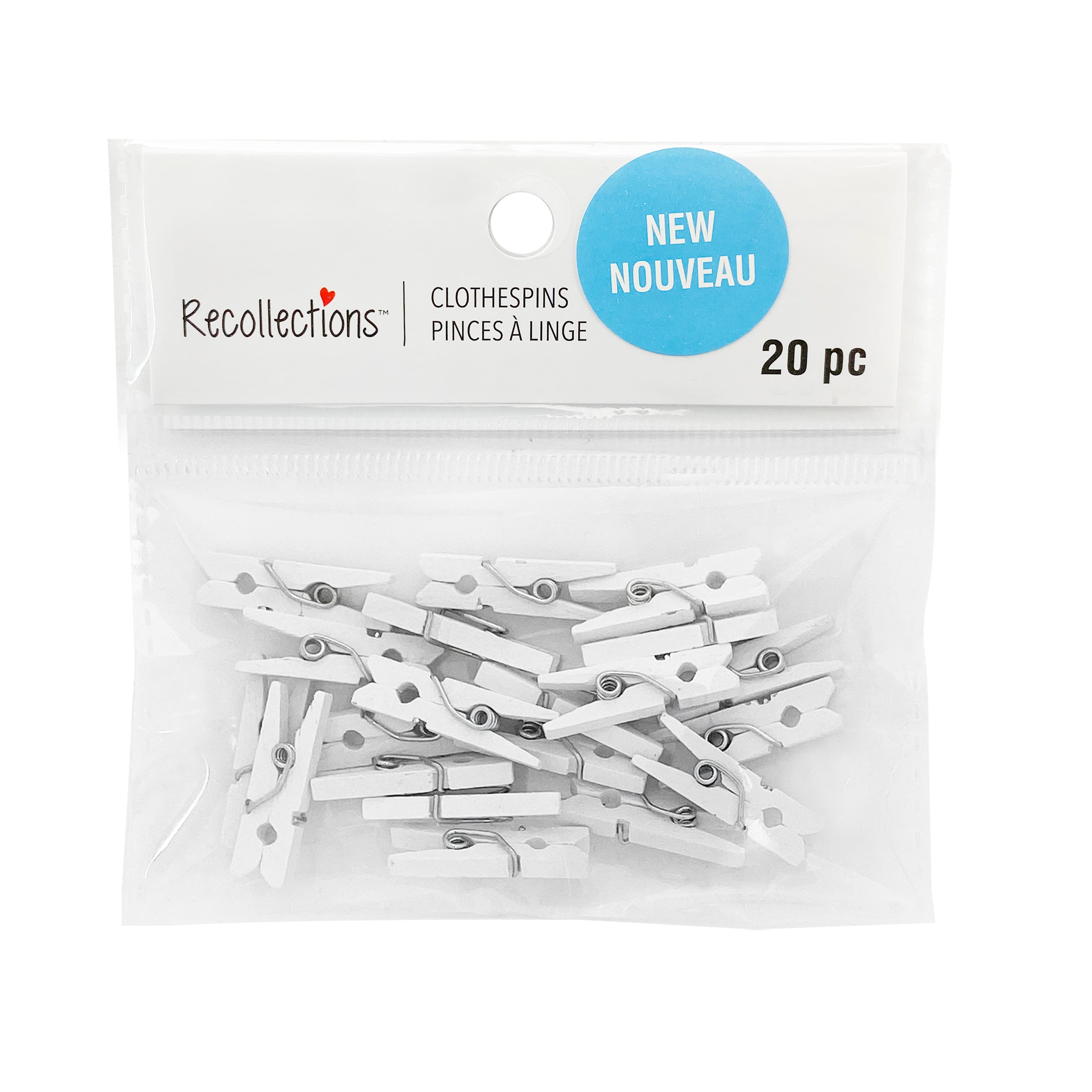 12 Packs: 20 ct. (240 total) Mini White Clothespins by Recollections&#x2122;