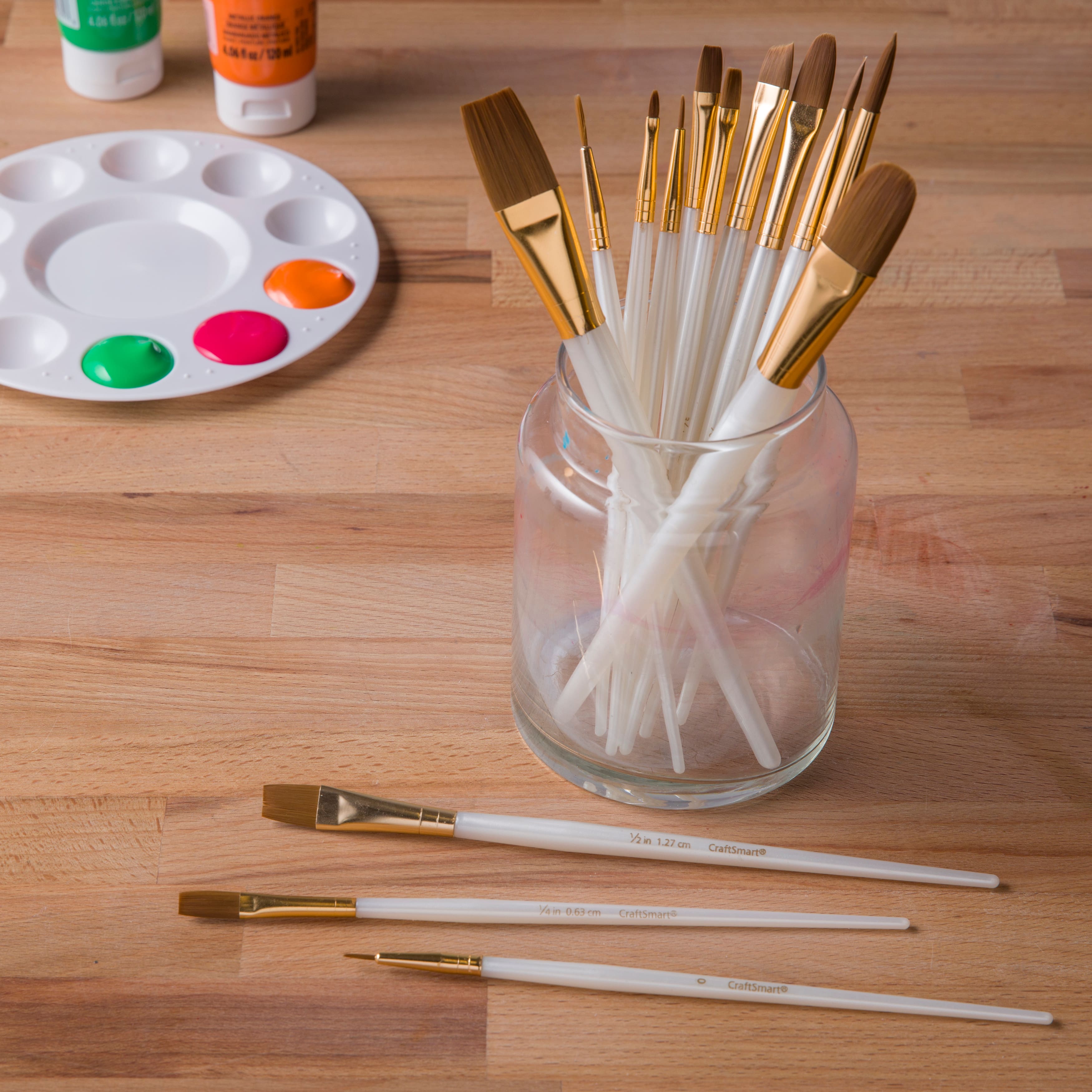 6 Pack: Brown Taklon Variety Paint Brush Set by Craft Smart&#xAE;