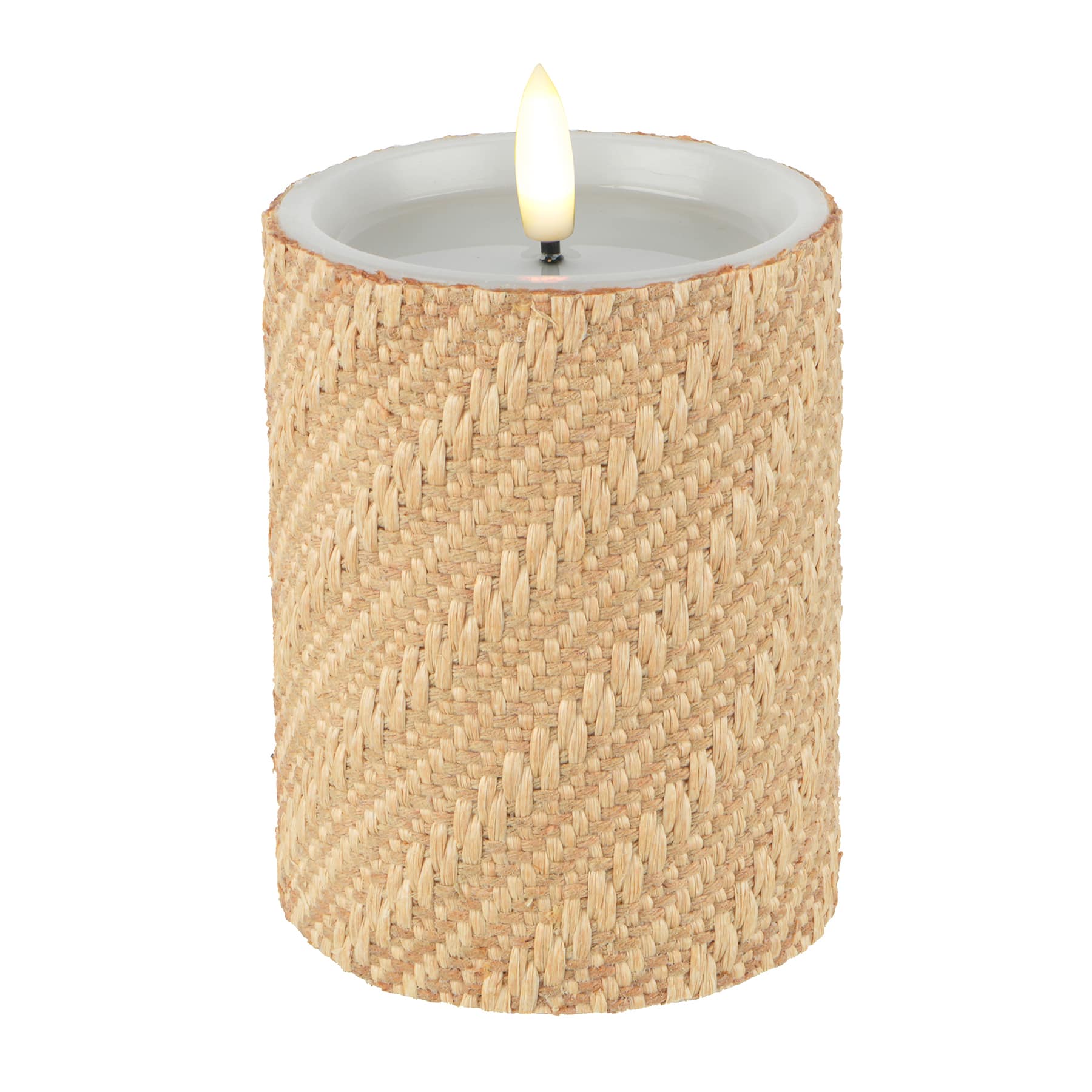 4&#x22; Woven Wax LED Pillar Candle by Ashland&#xAE;