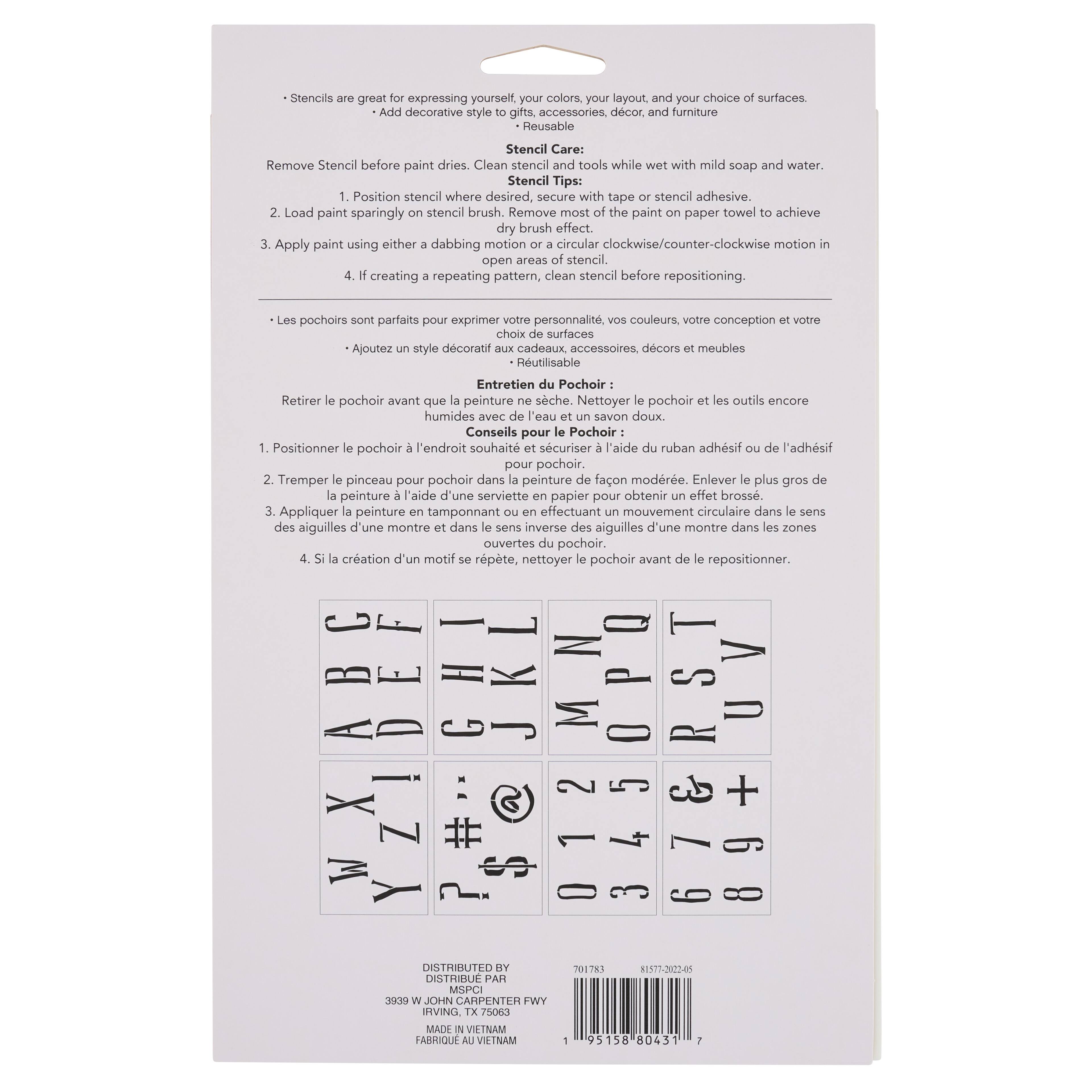 Alphabet Handlettered Serif Stencils, 7" x 10" by Craft Smart® | Letter ...