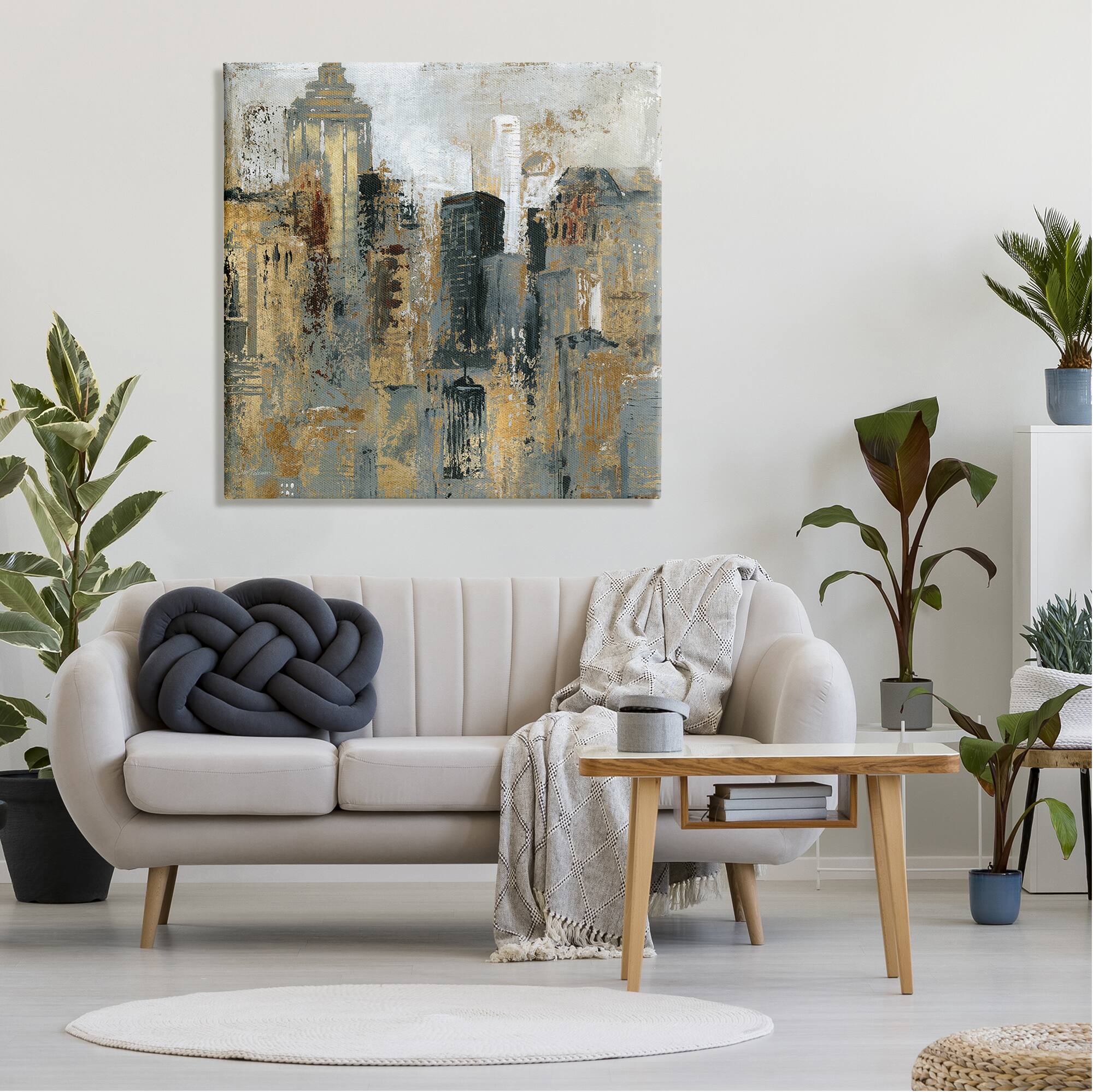 Stupell Industries Abstract Cityscape Urban Buildings Canvas Wall Art