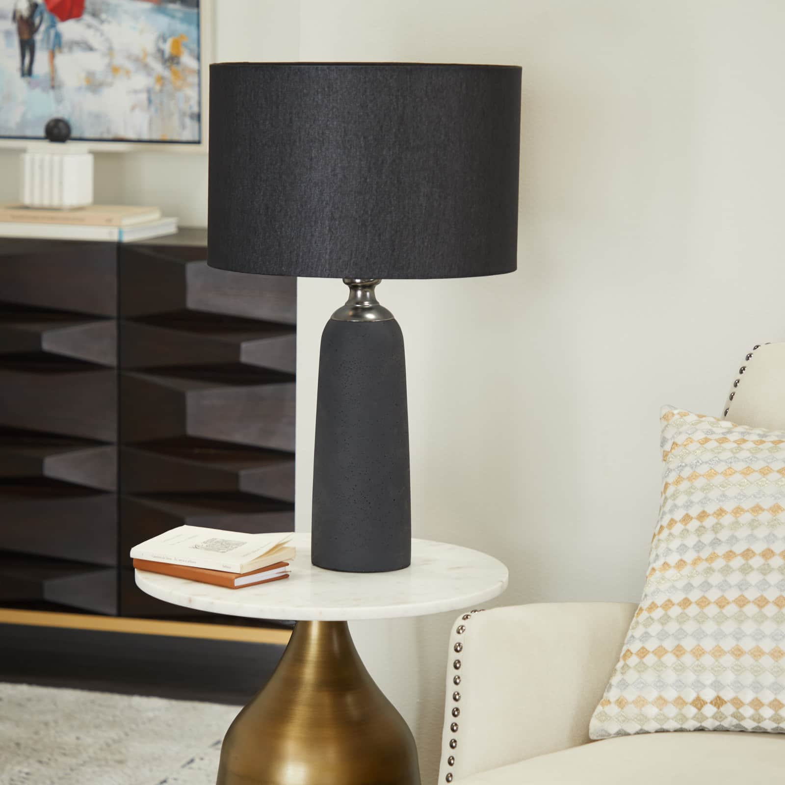 Brown Cement Modern Table Lamp, 23