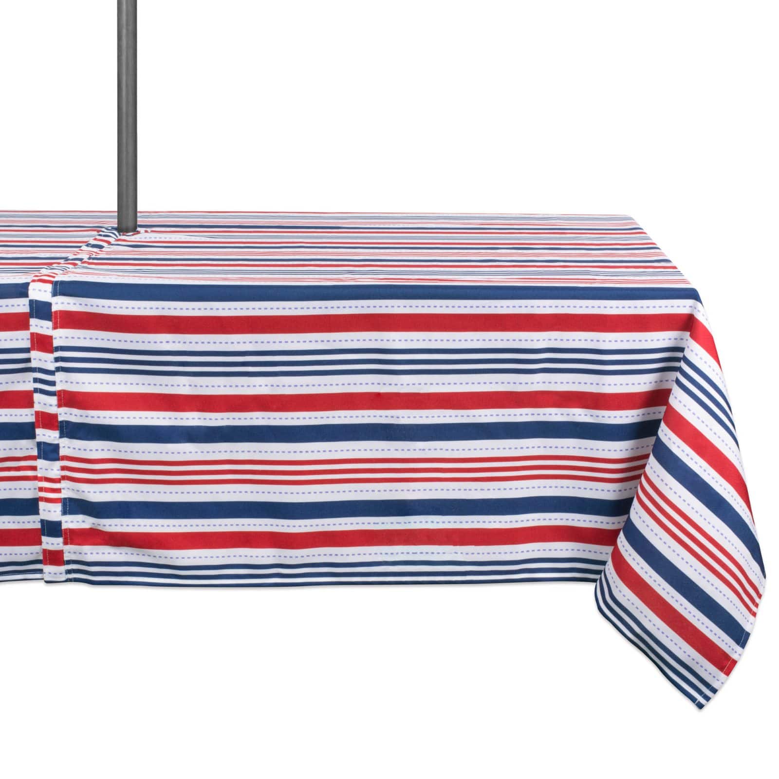 DII&#xAE; 120&#x22; Patriotic Stripe Outdoor Tablecloth with Zipper
