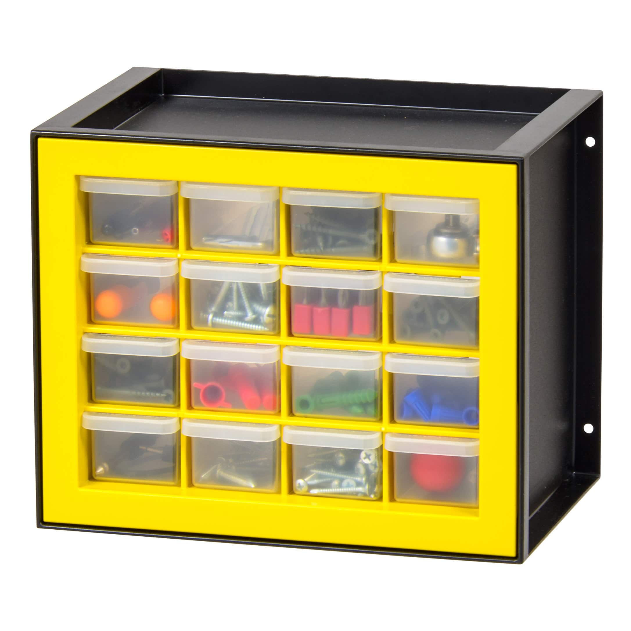 IRIS Black and Yellow 16-Drawer Parts Cabinet