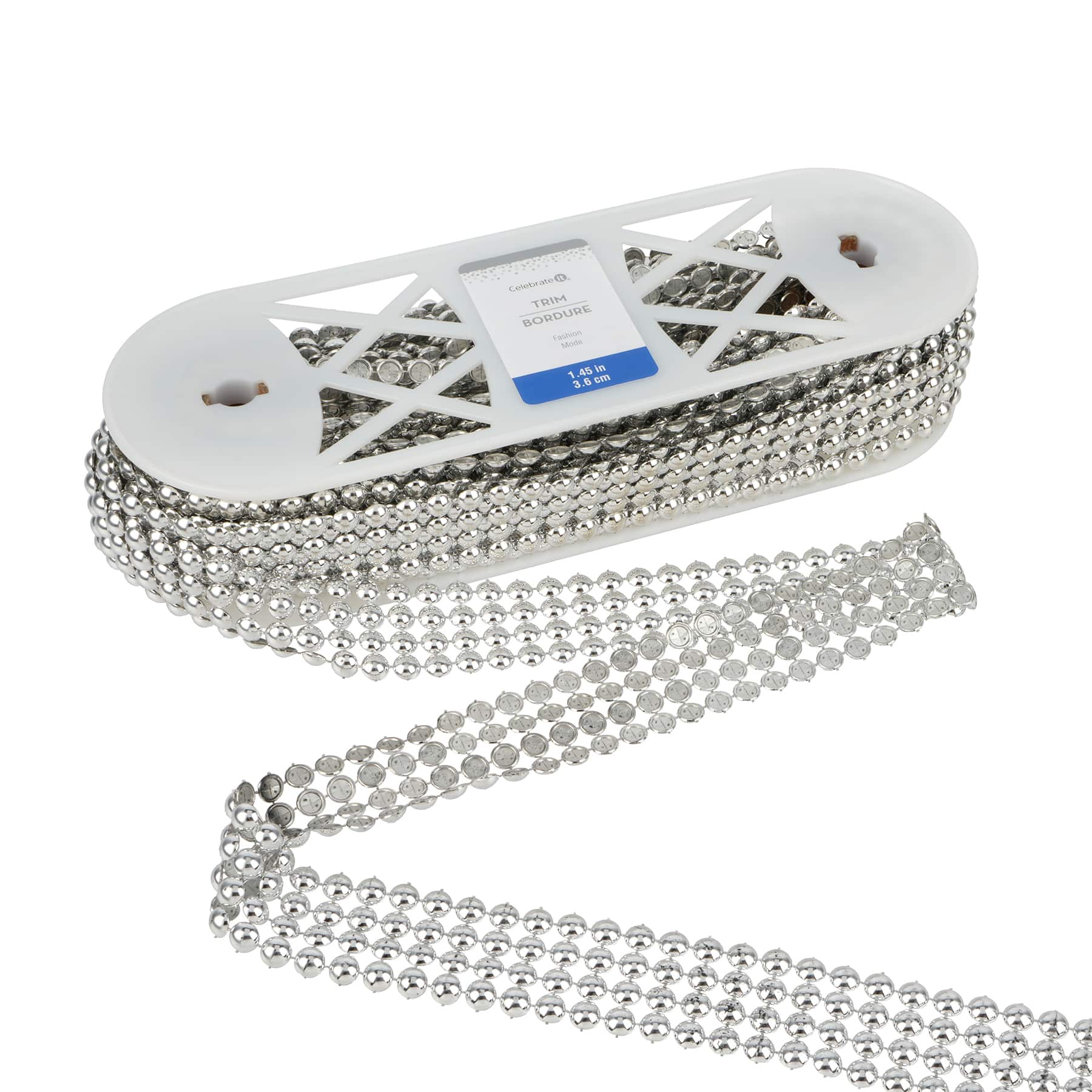 1.45&#x22; Silver Circle Mesh Trim by Celebrate It&#xAE; Fashion Mode