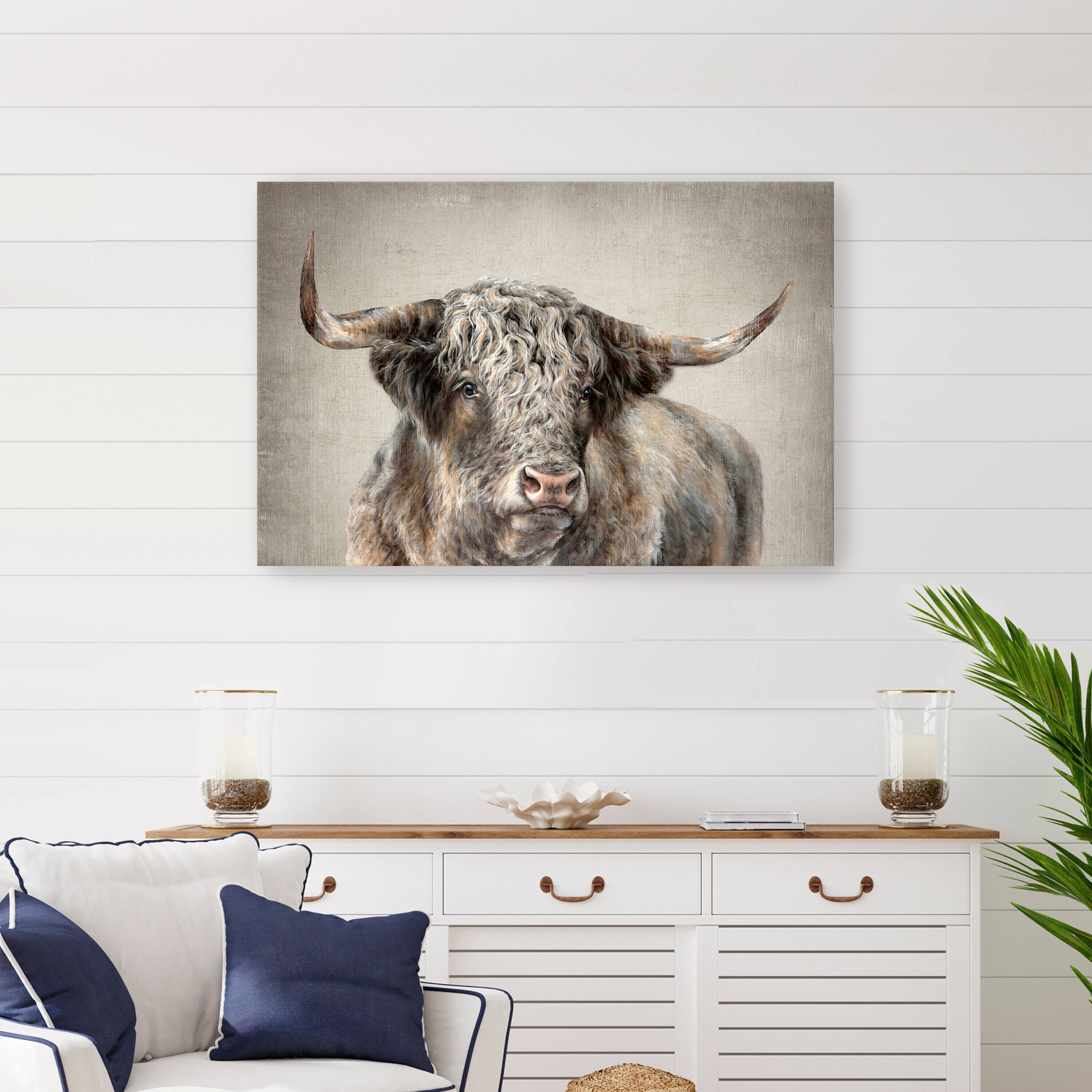 Lumaprints Grand Kyloe Bull Canvas Wall Art