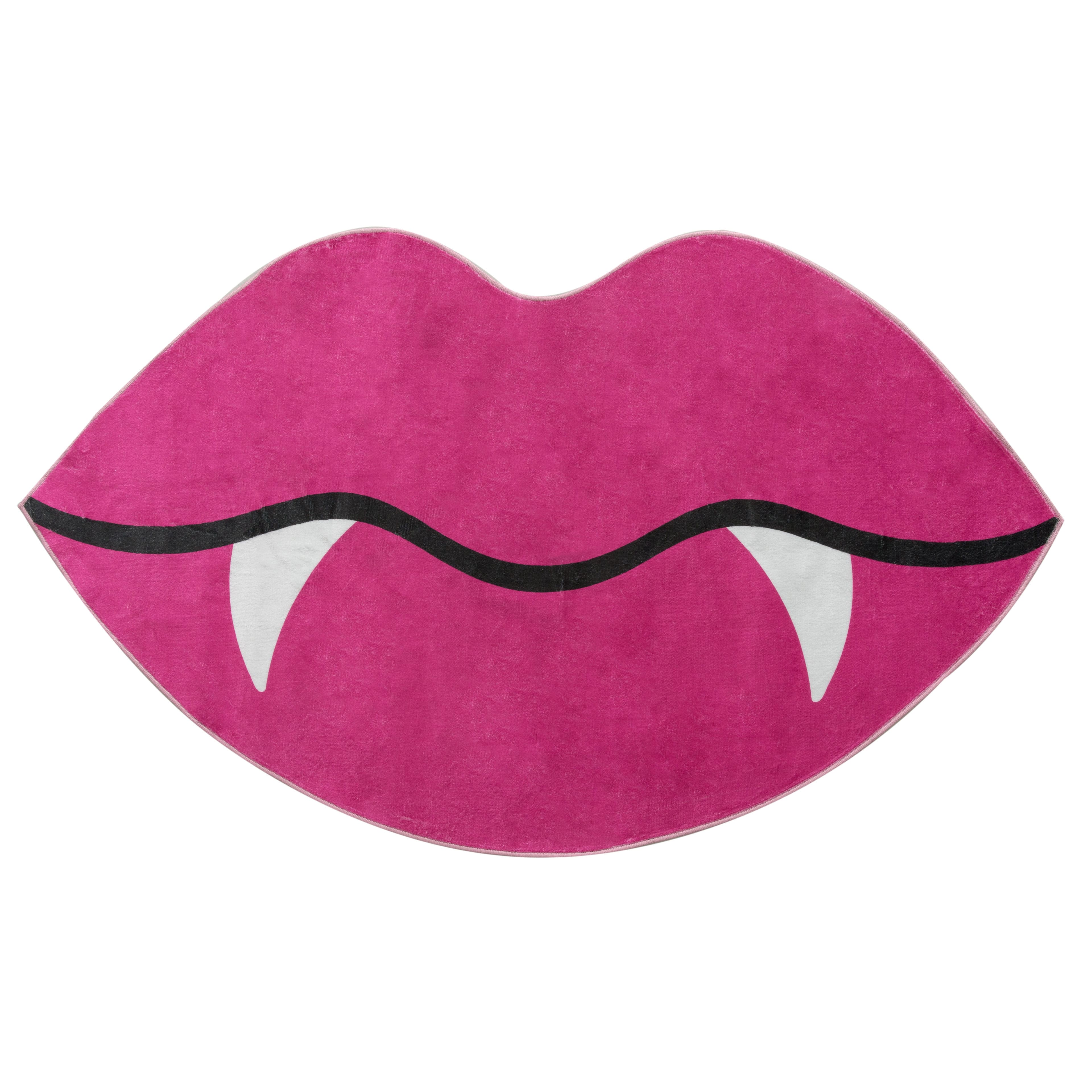 3ft. x 5ft. Hot Pink Vampire Lips Washable Area Rug by Ashland®