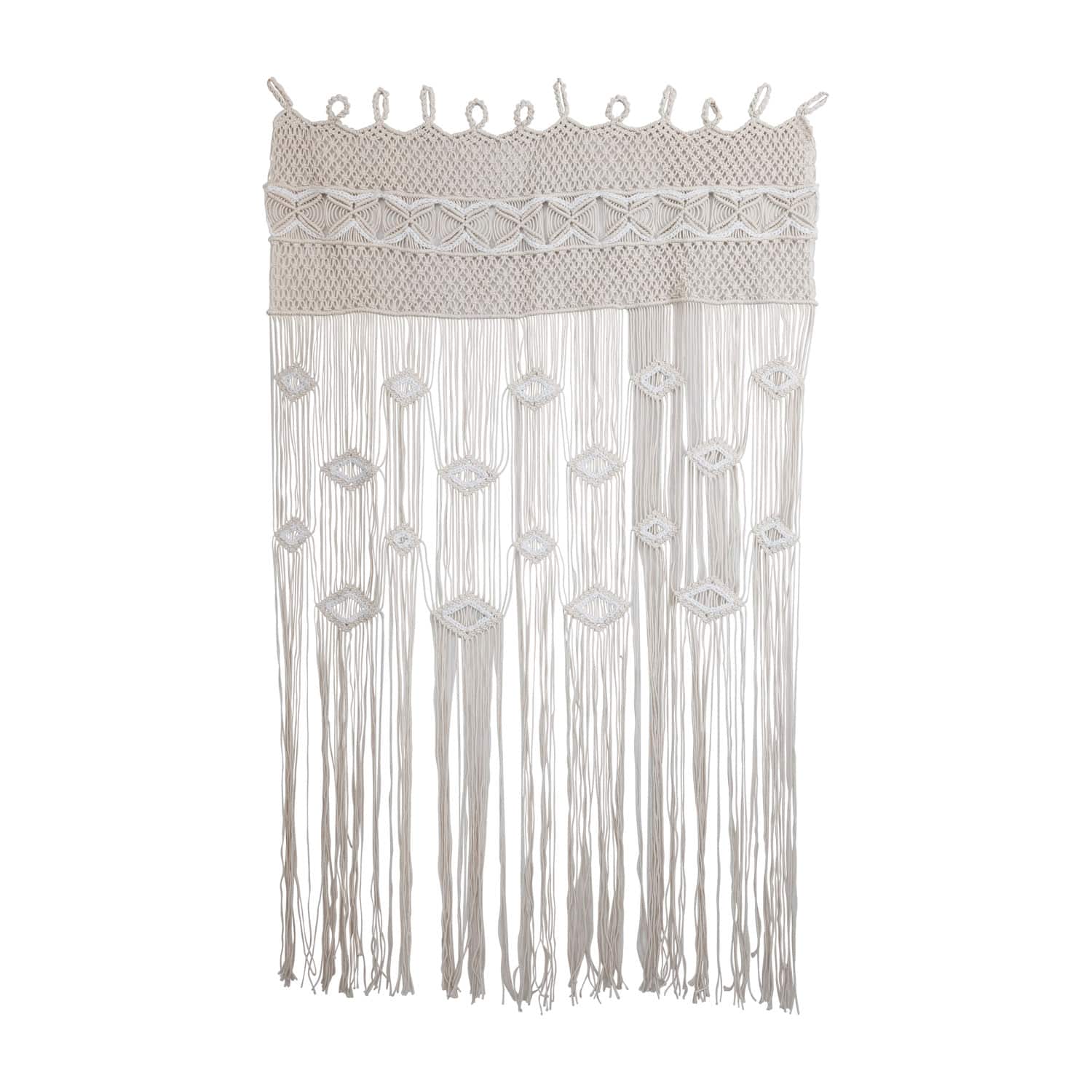 Hello Honey® 84" Hand-Woven Cotton Blend Macramé Curtain