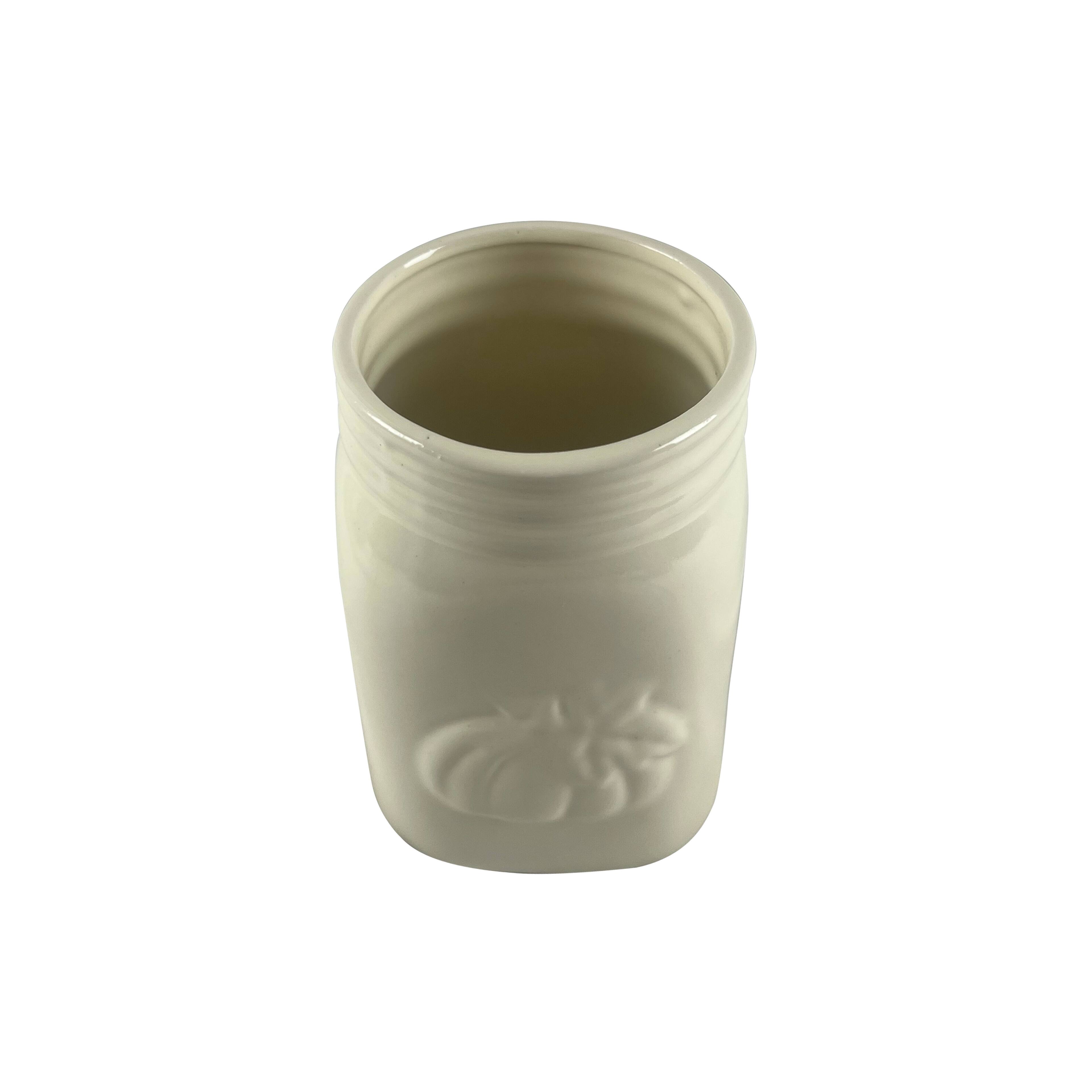5&#x22; White Stoneware Mason Jar by Ashland&#xAE;