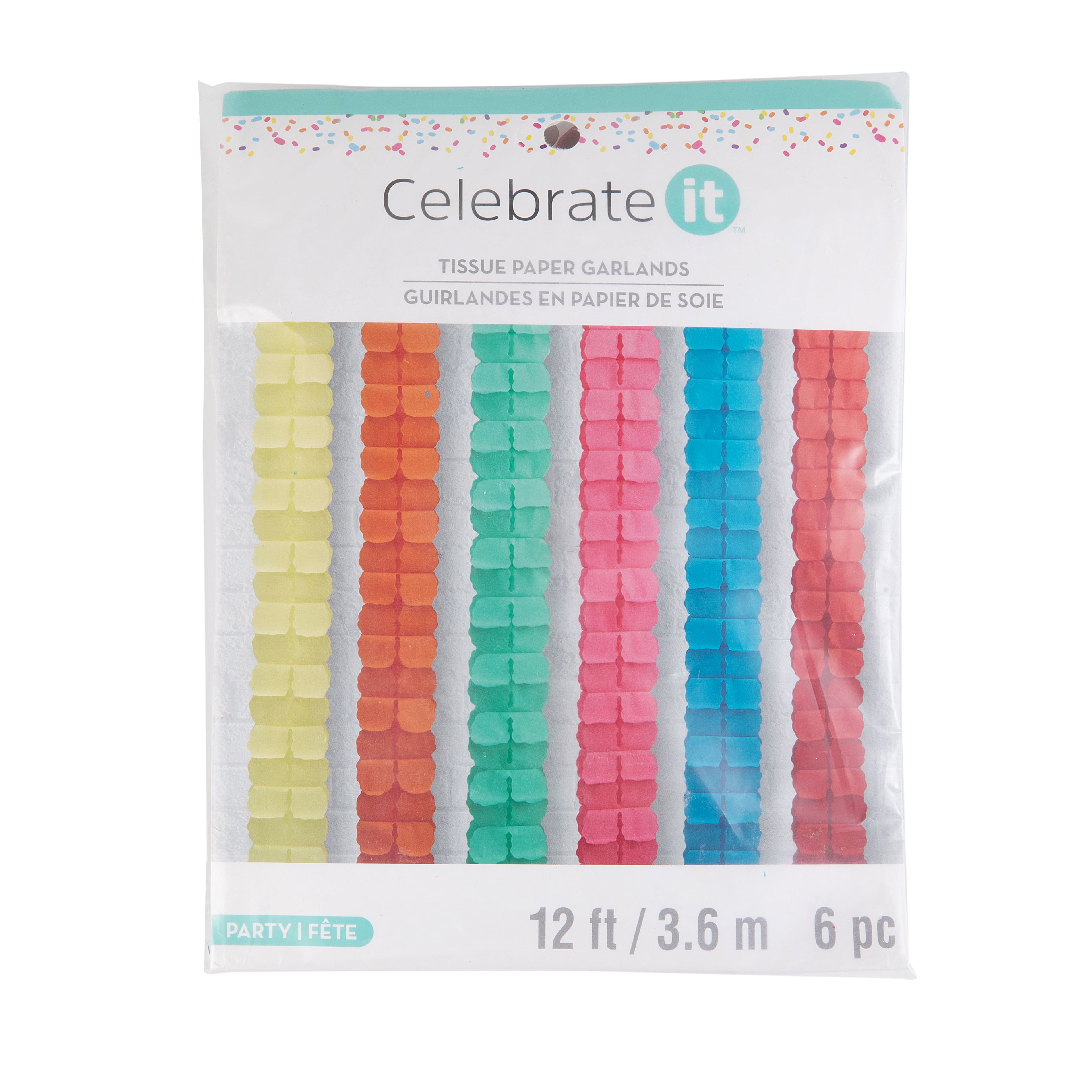 12ft. Rainbow Leaf Tissue Paper Garlands by Celebrate It&#x2122;