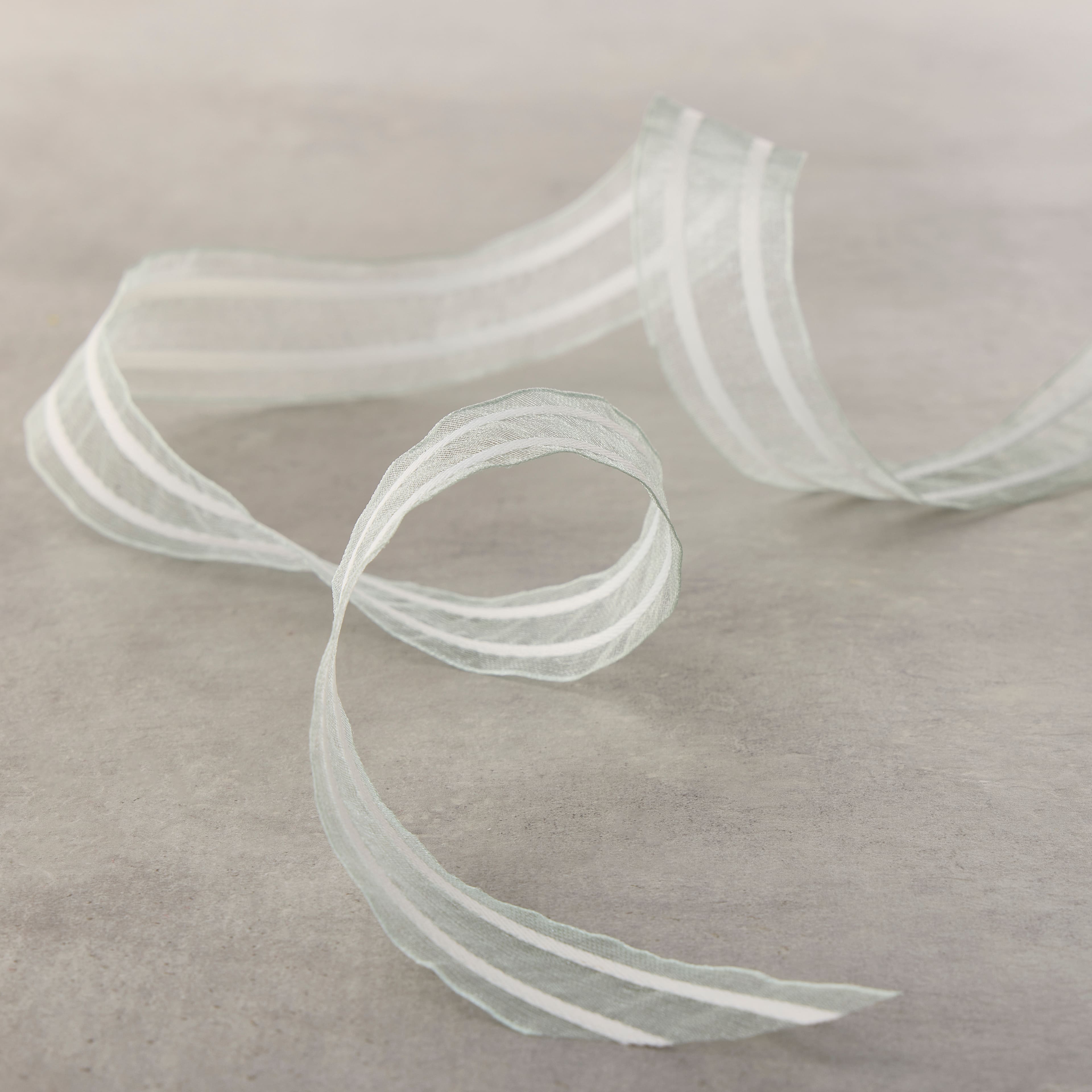 1&#x22; x 3yd. Sage Striped Organza Ribbon by Celebrate It&#xAE; Classic