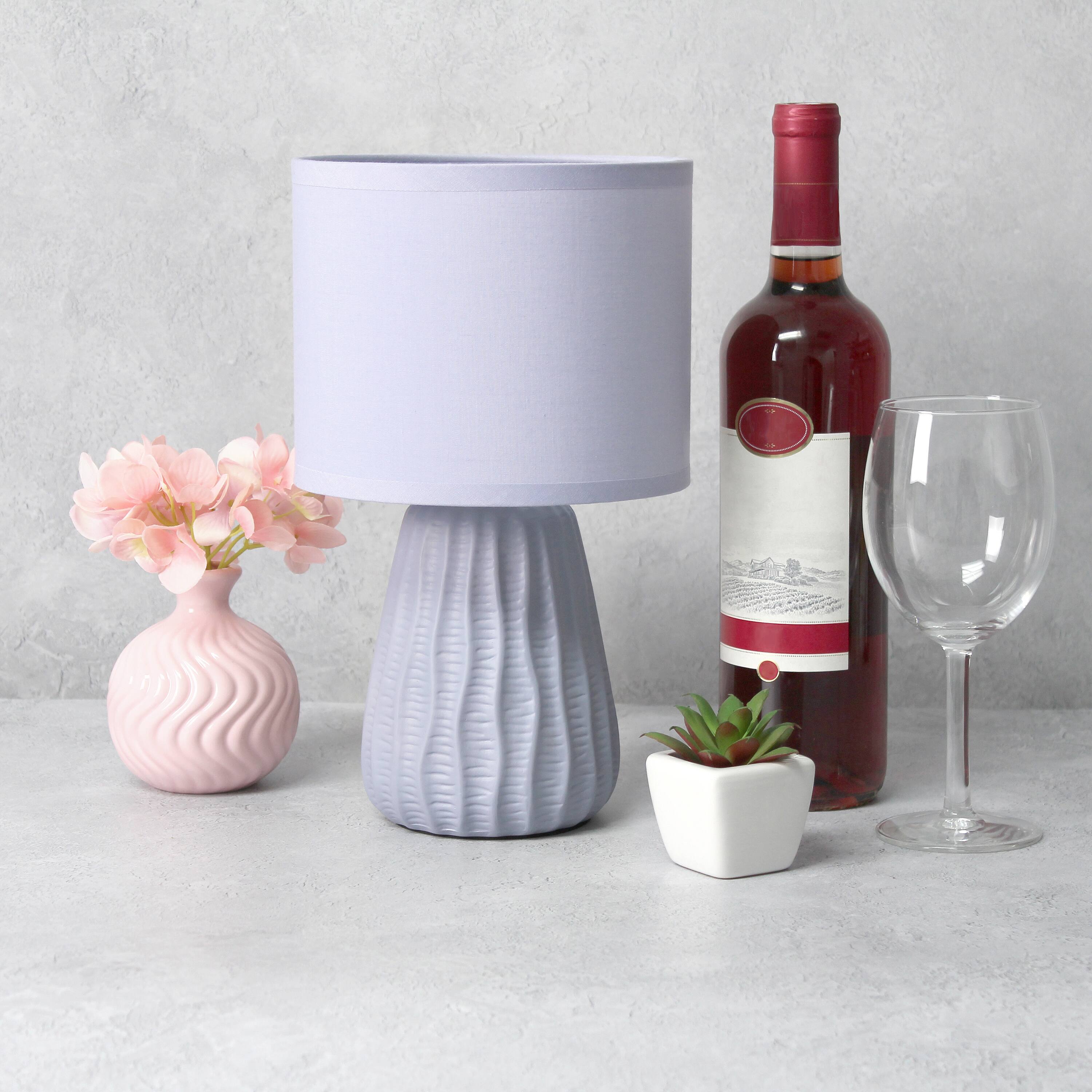 Simple Designs 11&#x22; Mini Ceramic Pastel Table Lamp