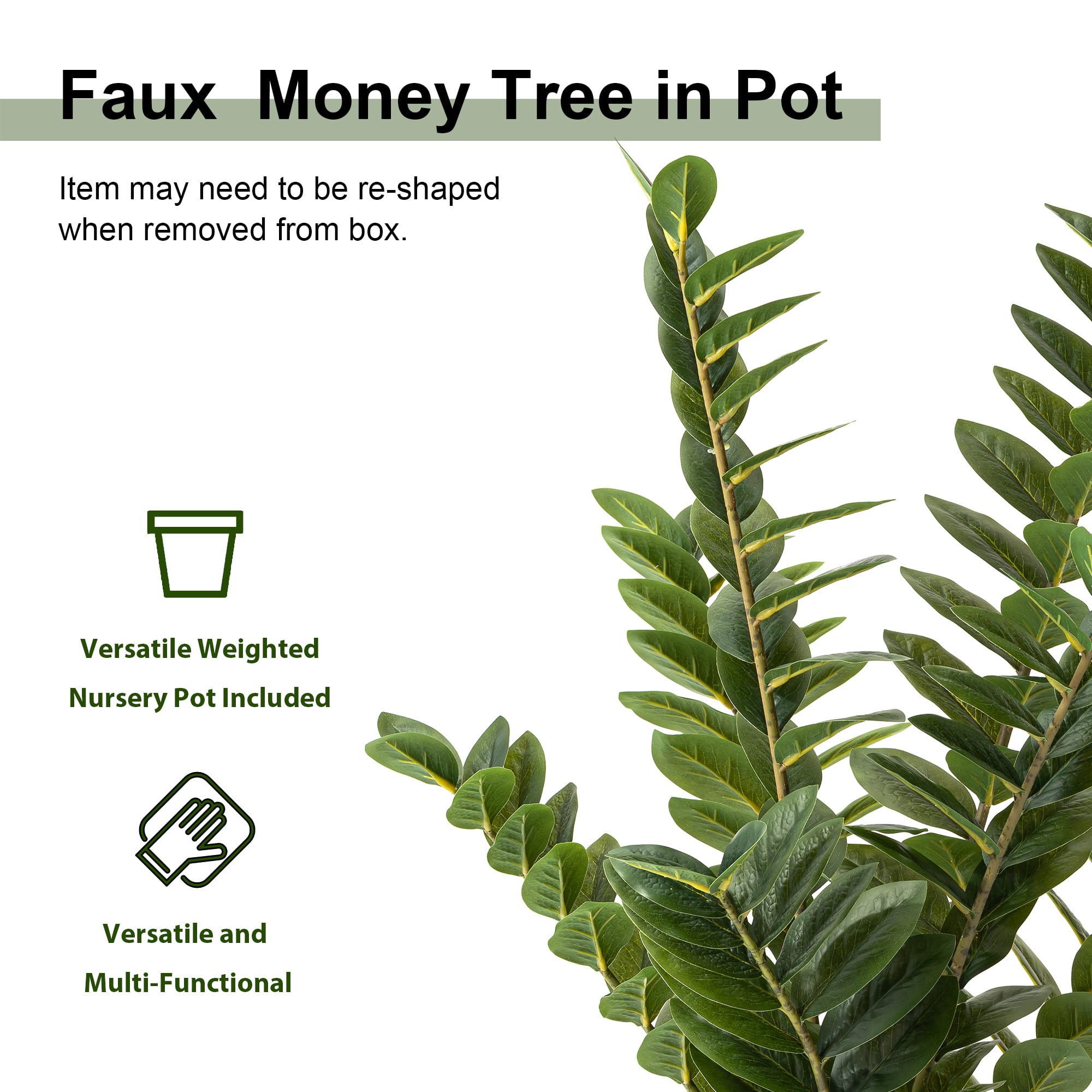 Glitzhome&#xAE; 2.75ft. Faux Money Tree in Pot