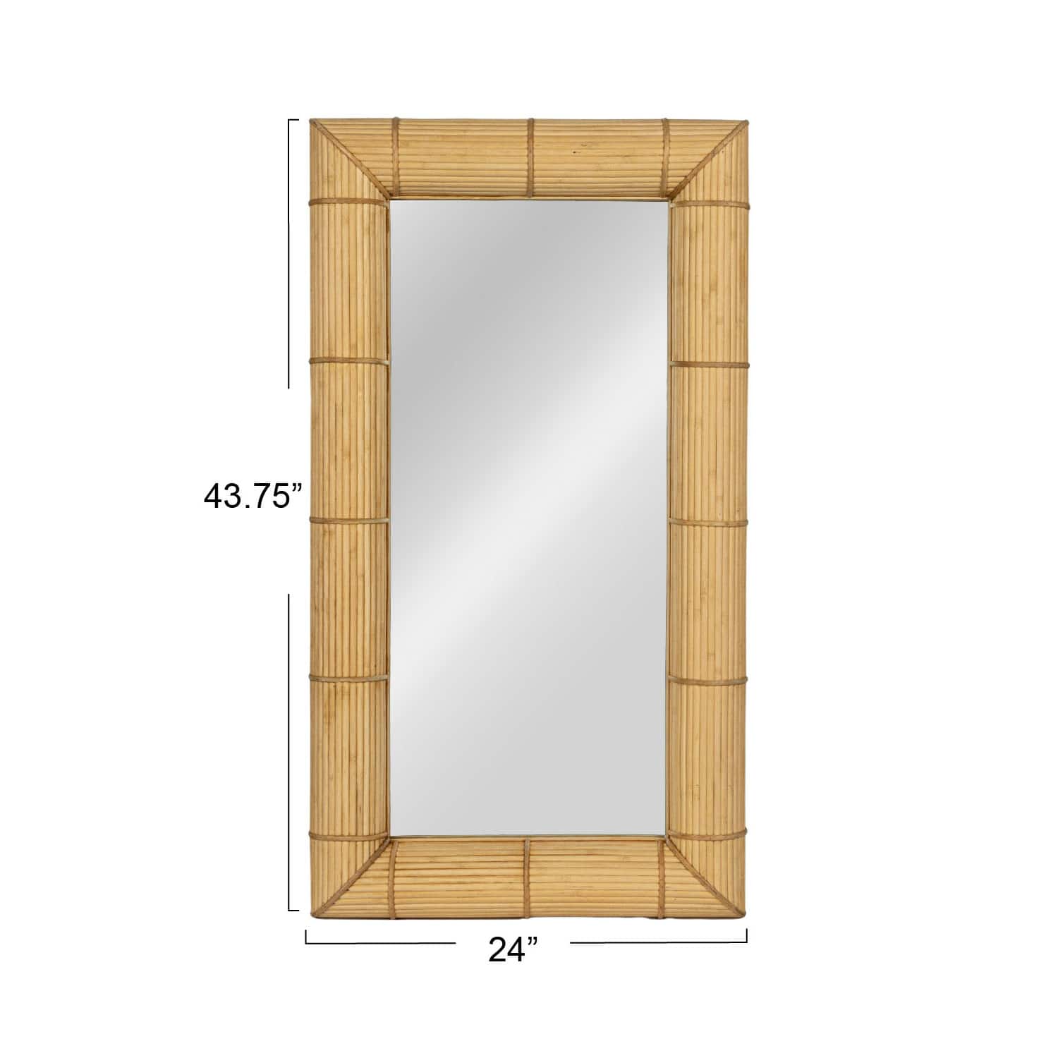 Hello Honey® 43" Natural Brown Bamboo Rectangular Wall Mirror