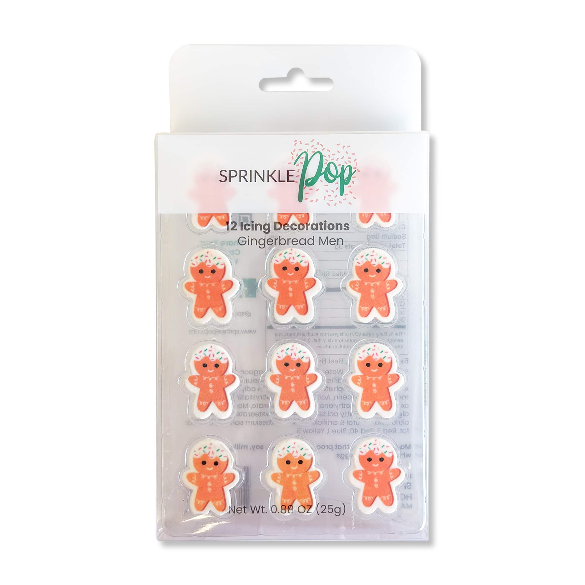 Sprinkle Pop Gingerbread Men Icing Decorations, 12ct.