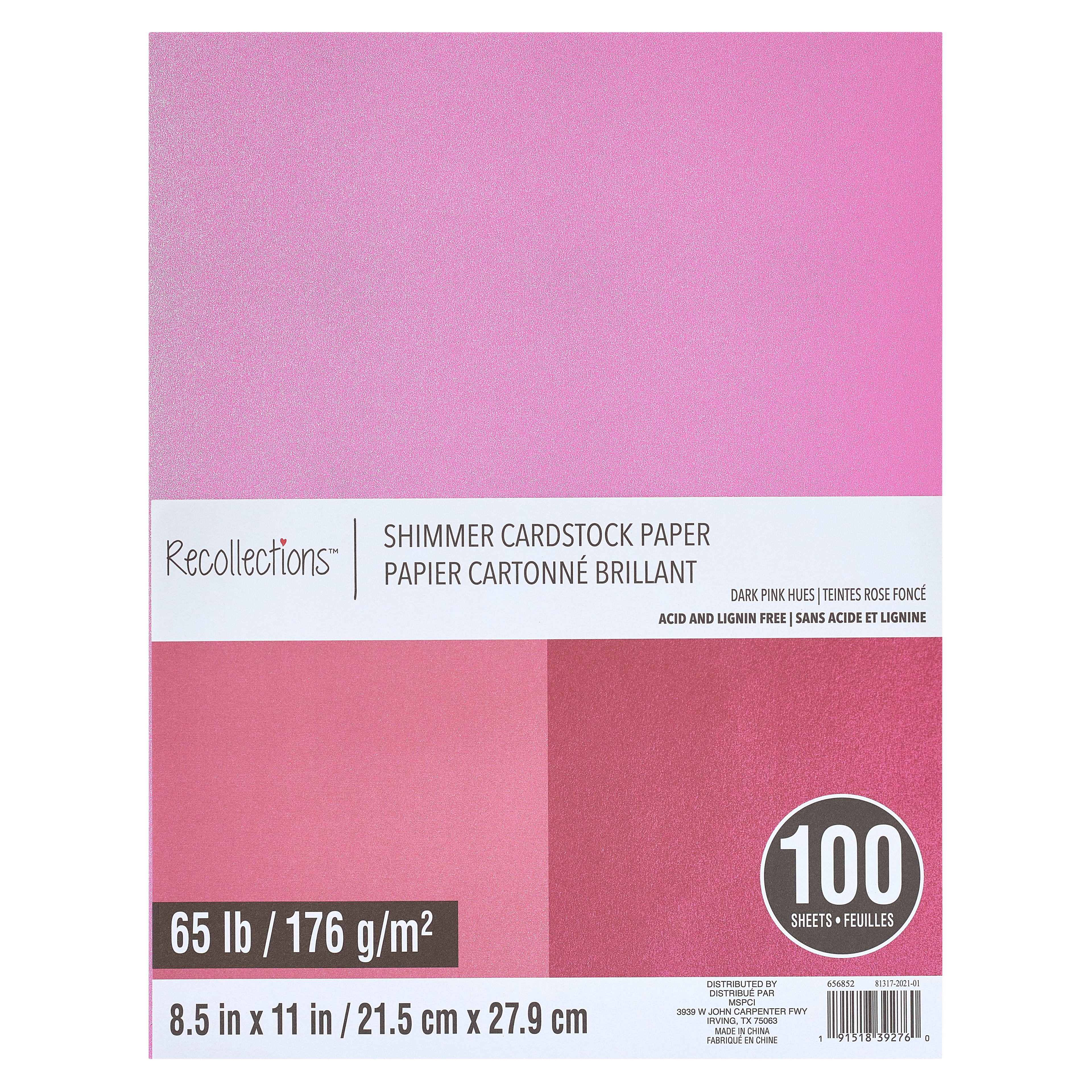 Dark Pink Hues Shimmer 8.5 x 11 Cardstock Paper by Recollections