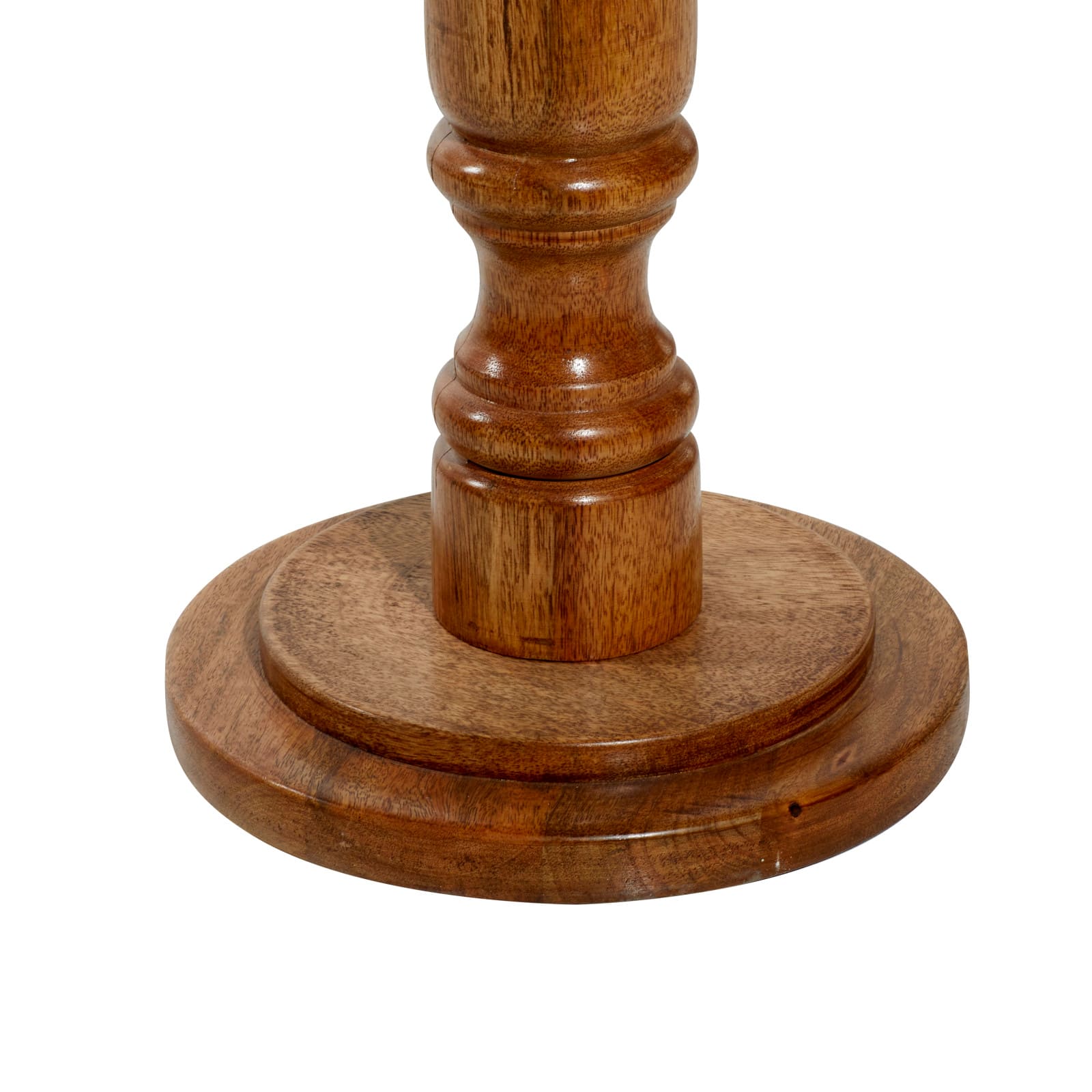 18" White Mango Wood & Marble Farmhouse Accent Table