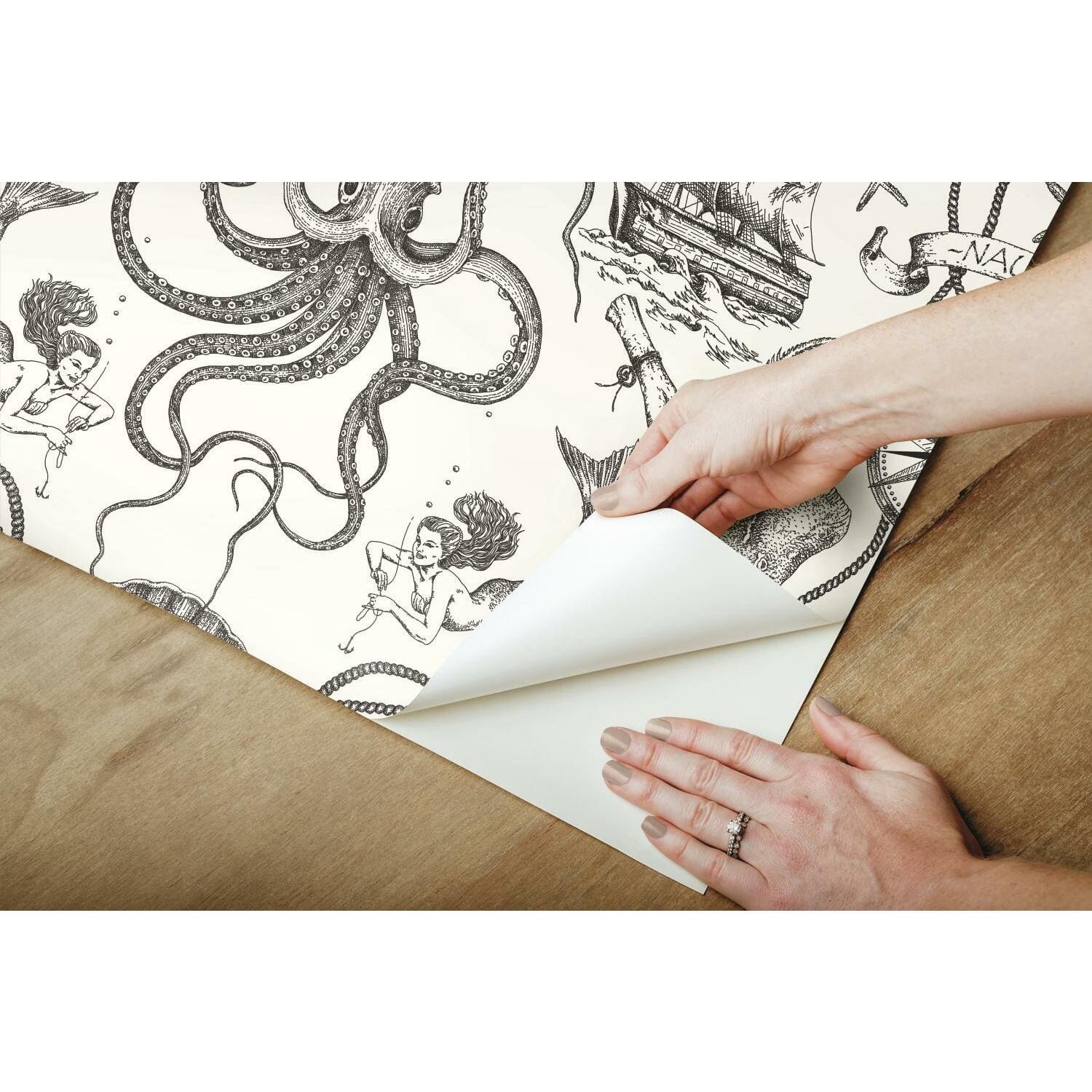RoomMates Deep Sea Toile Peel &#x26; Stick Wallpaper