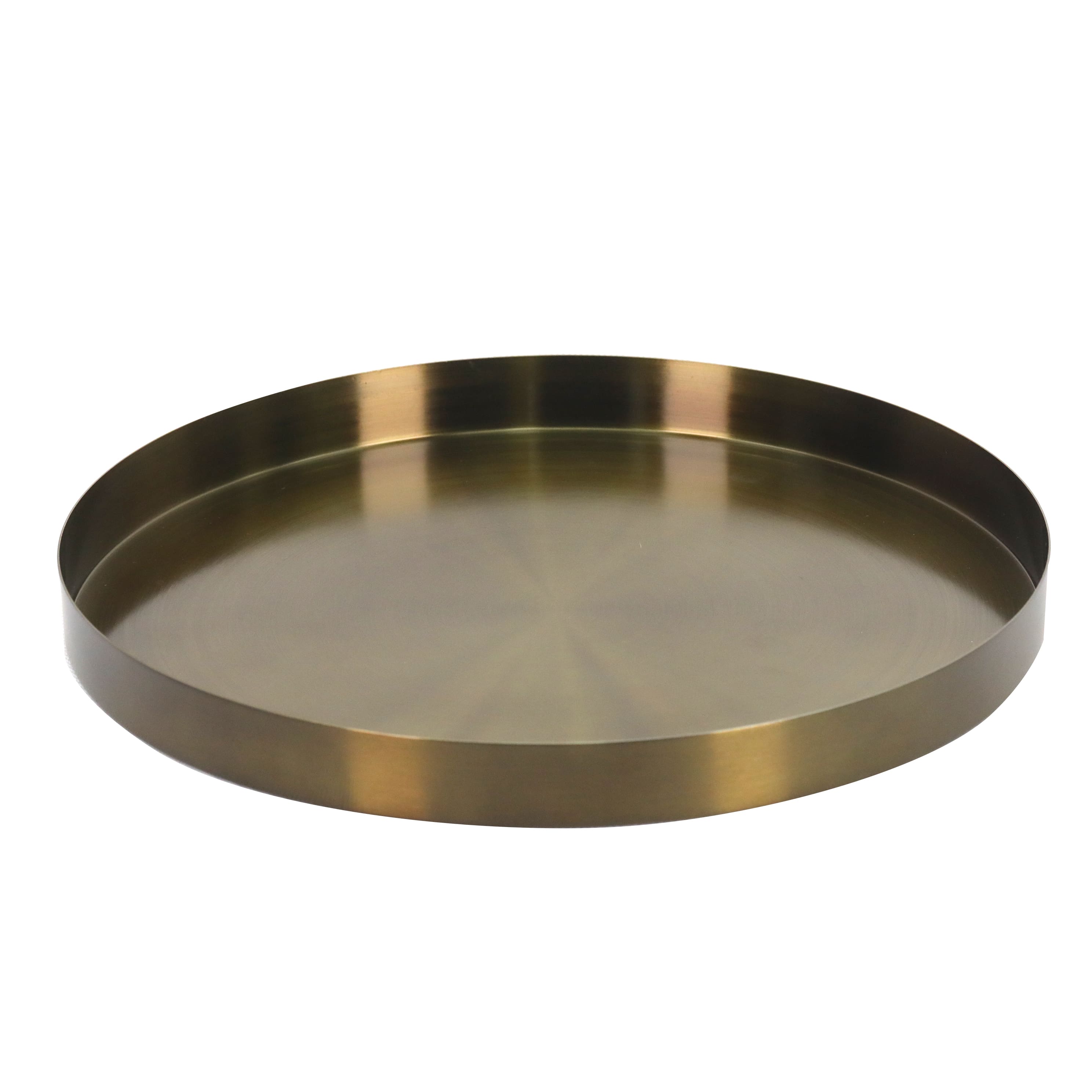 Golden Round Decorative Metal Tabletop Tray by Ashland®