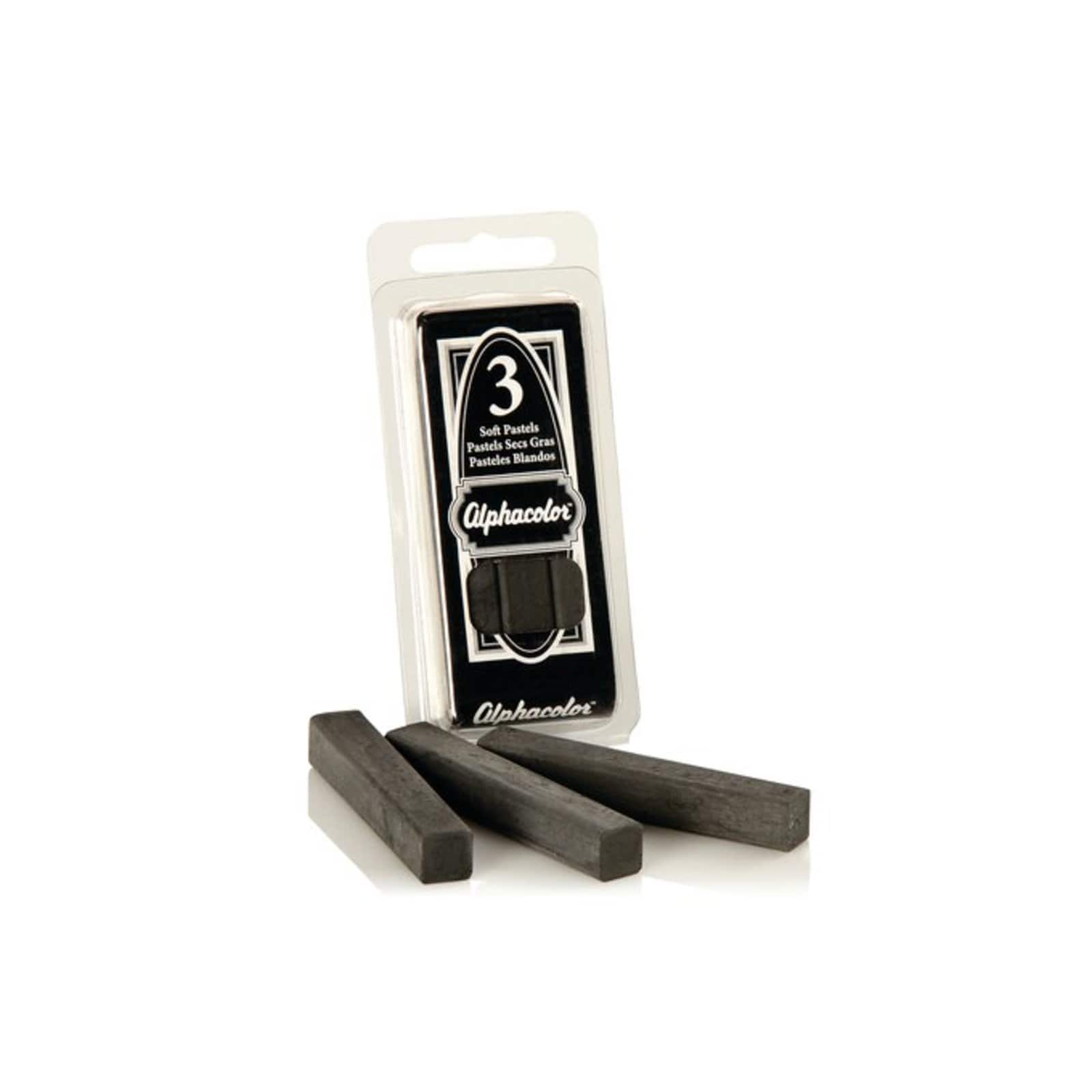 Quartet&#xAE; Alphacolor 3 Stick Charkole Square Pastel Set