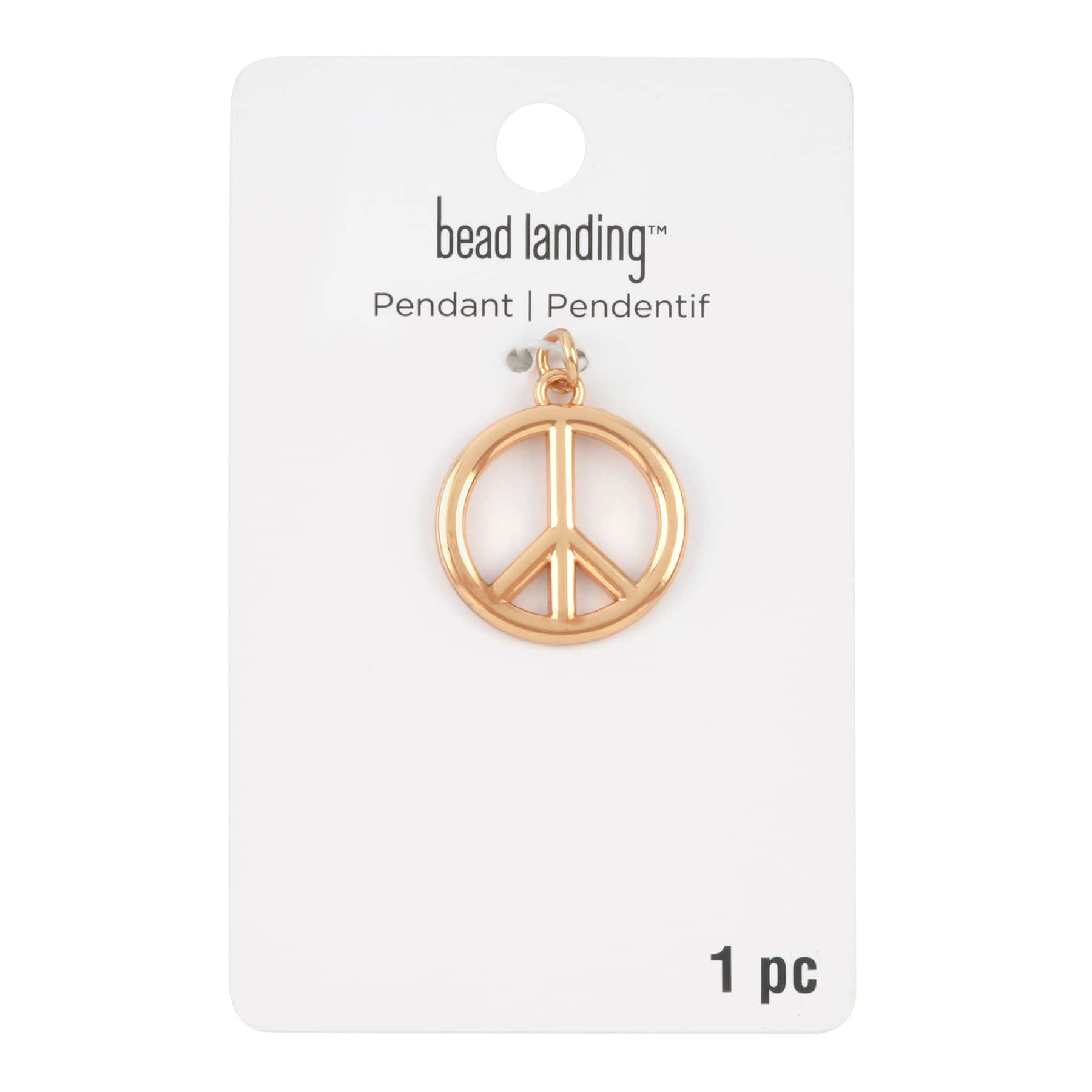 Gold Metal Peace Sign Pendant by Bead Landing&#x2122;