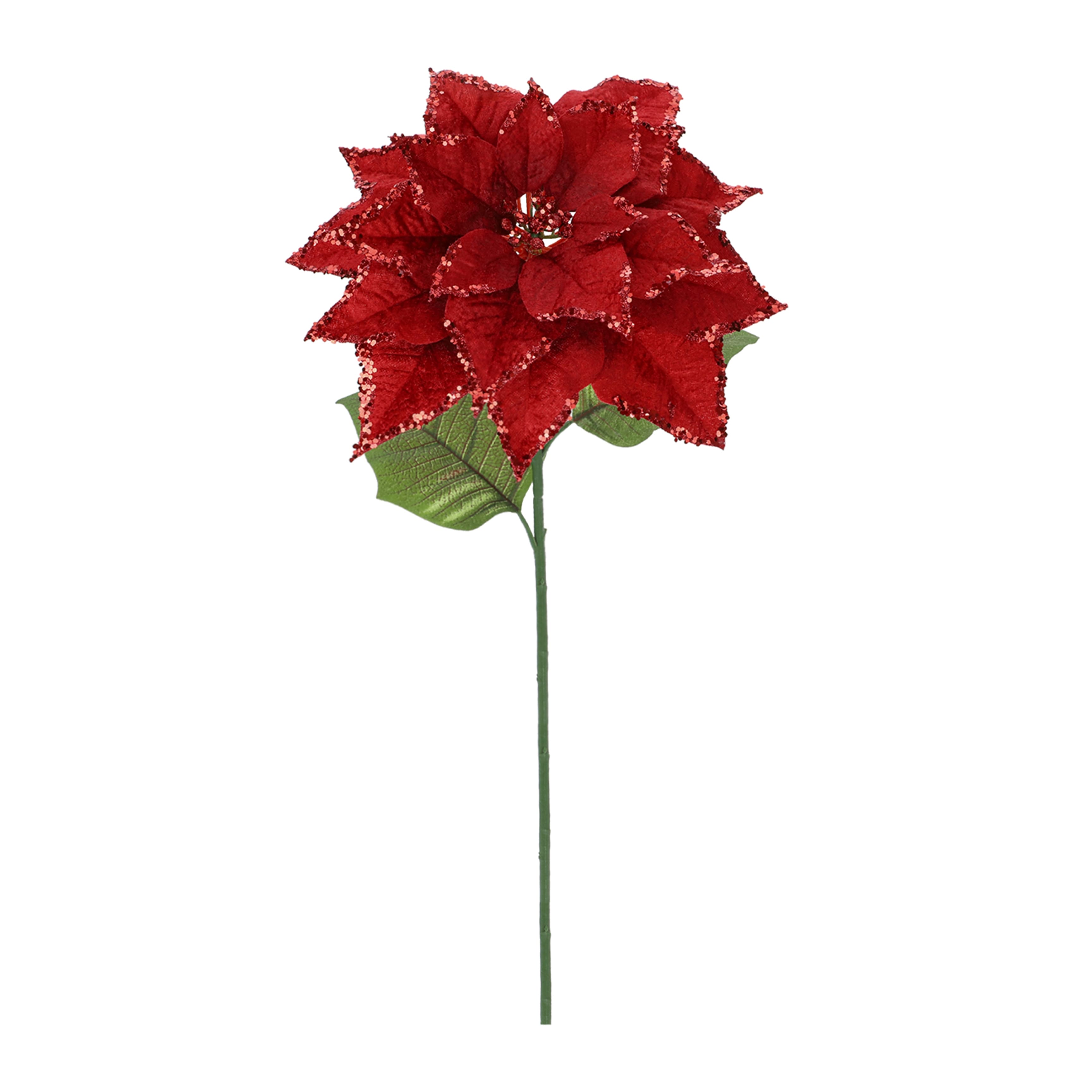 28&#x22; Red Glitter Poinsettia Stem by Ashland&#xAE;