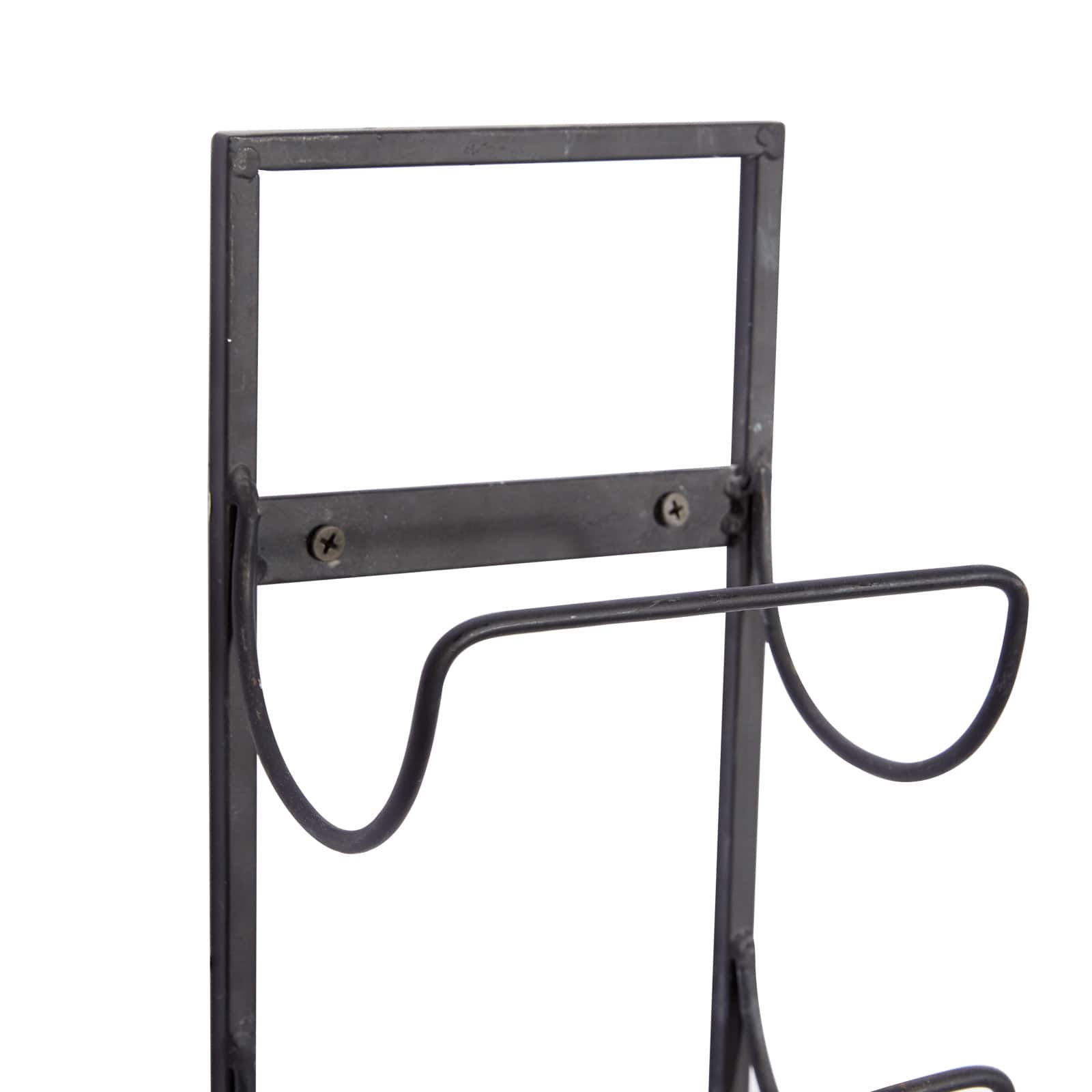 25&#x22; Black Metal Industrial Wine Holder Rack