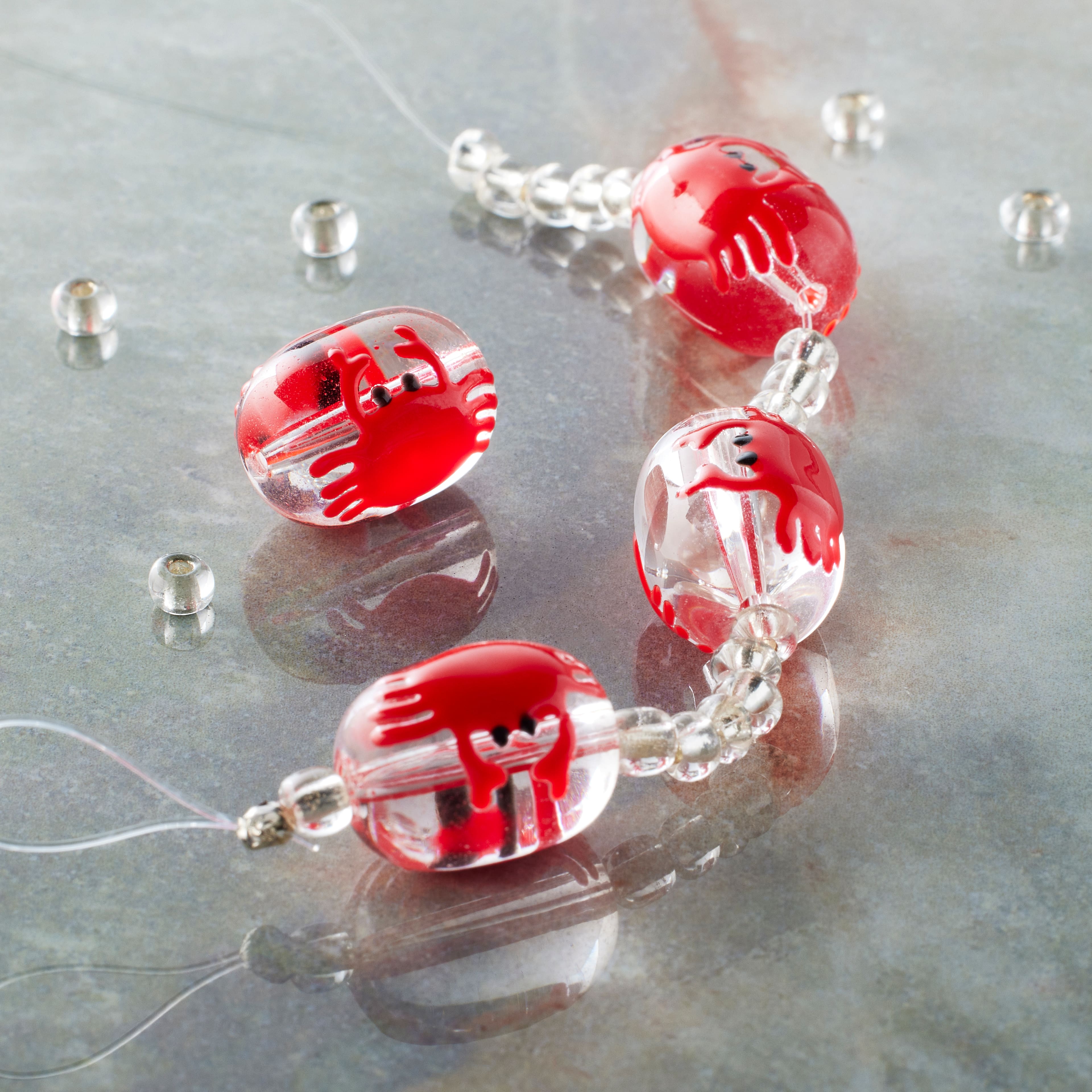 Red Crab Painted Glass Beads by Bead Landing&#x2122;