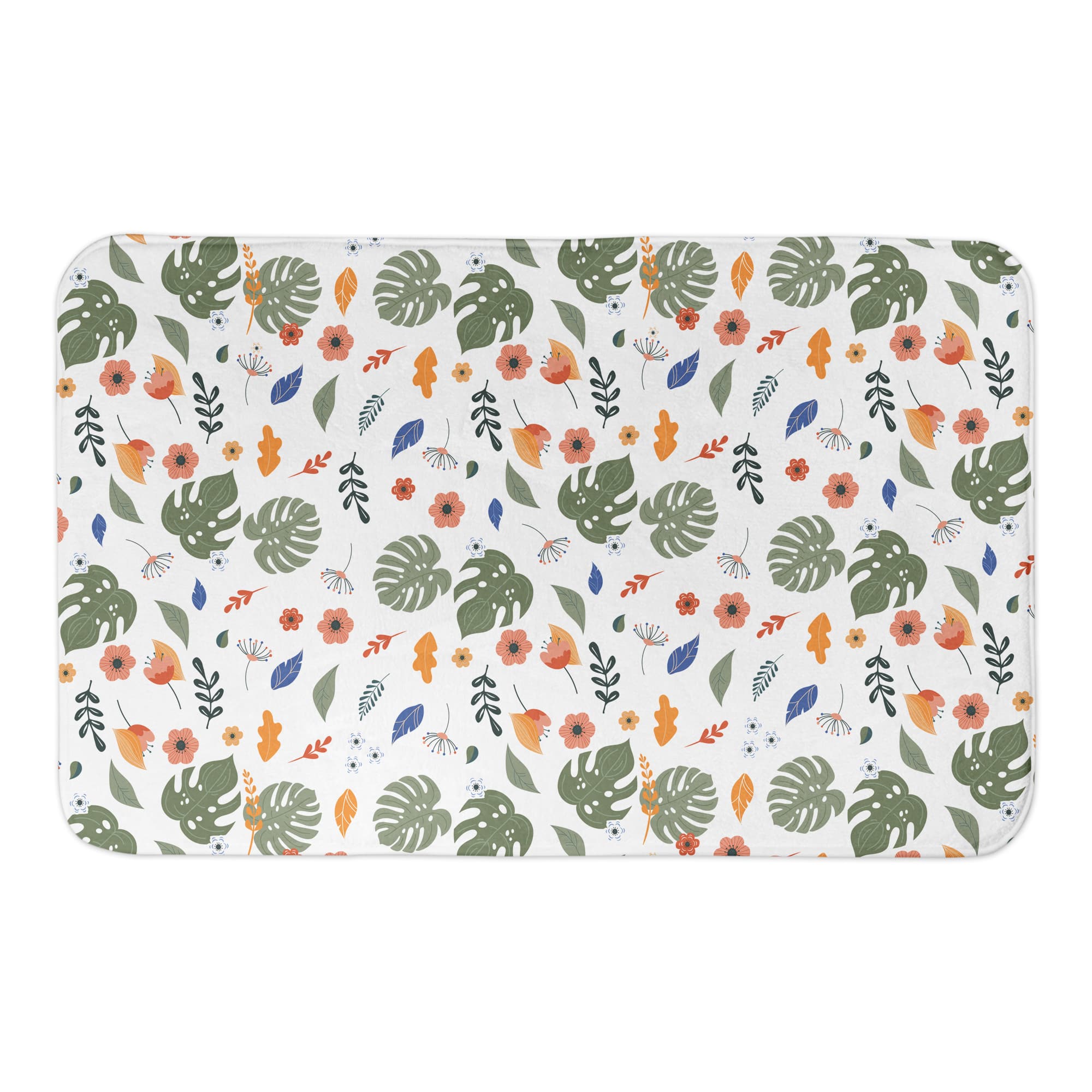 Floral Summer Palms 34" x 21" Bath Mat