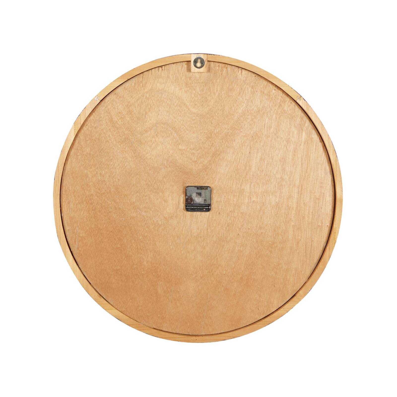25&#x22; Brown Wood Industrial Wall Clock