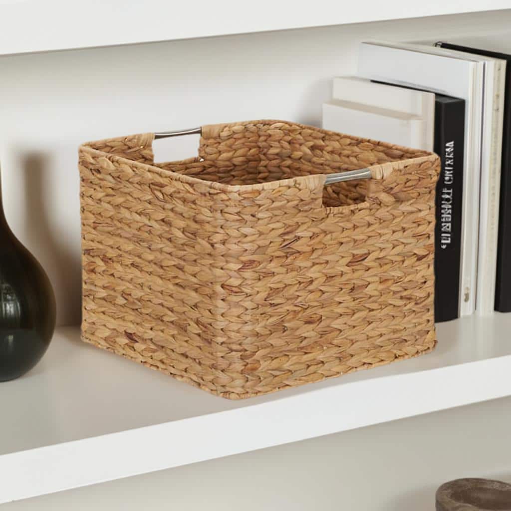 Household Essentials 11&#x22; Square Hyacinth Wicker Basket