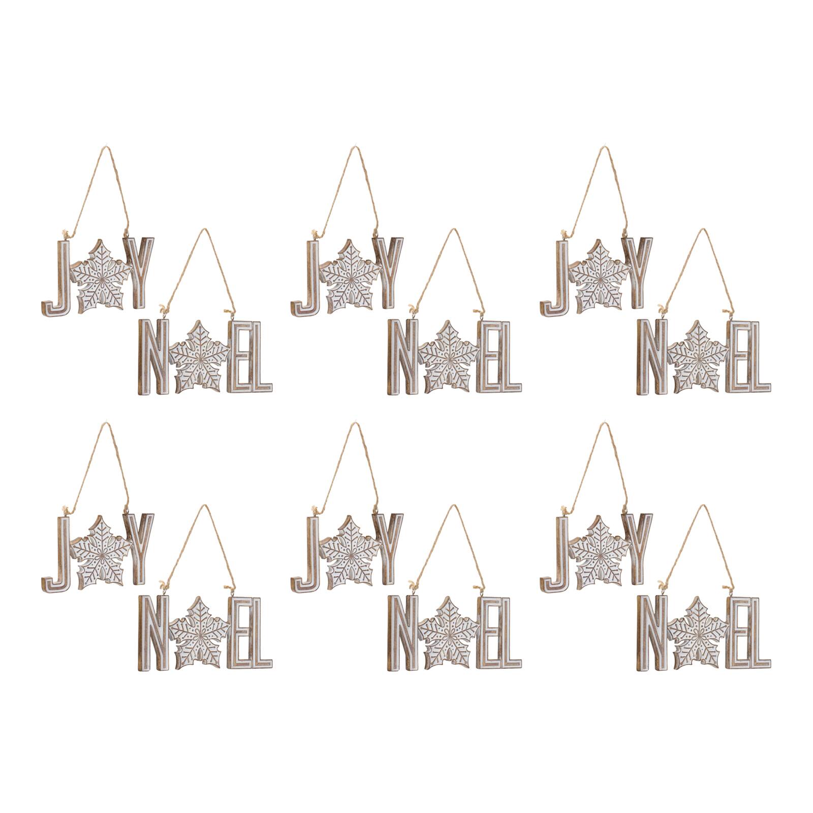 Joy &#x26; Noel Snowflake Ornament Set