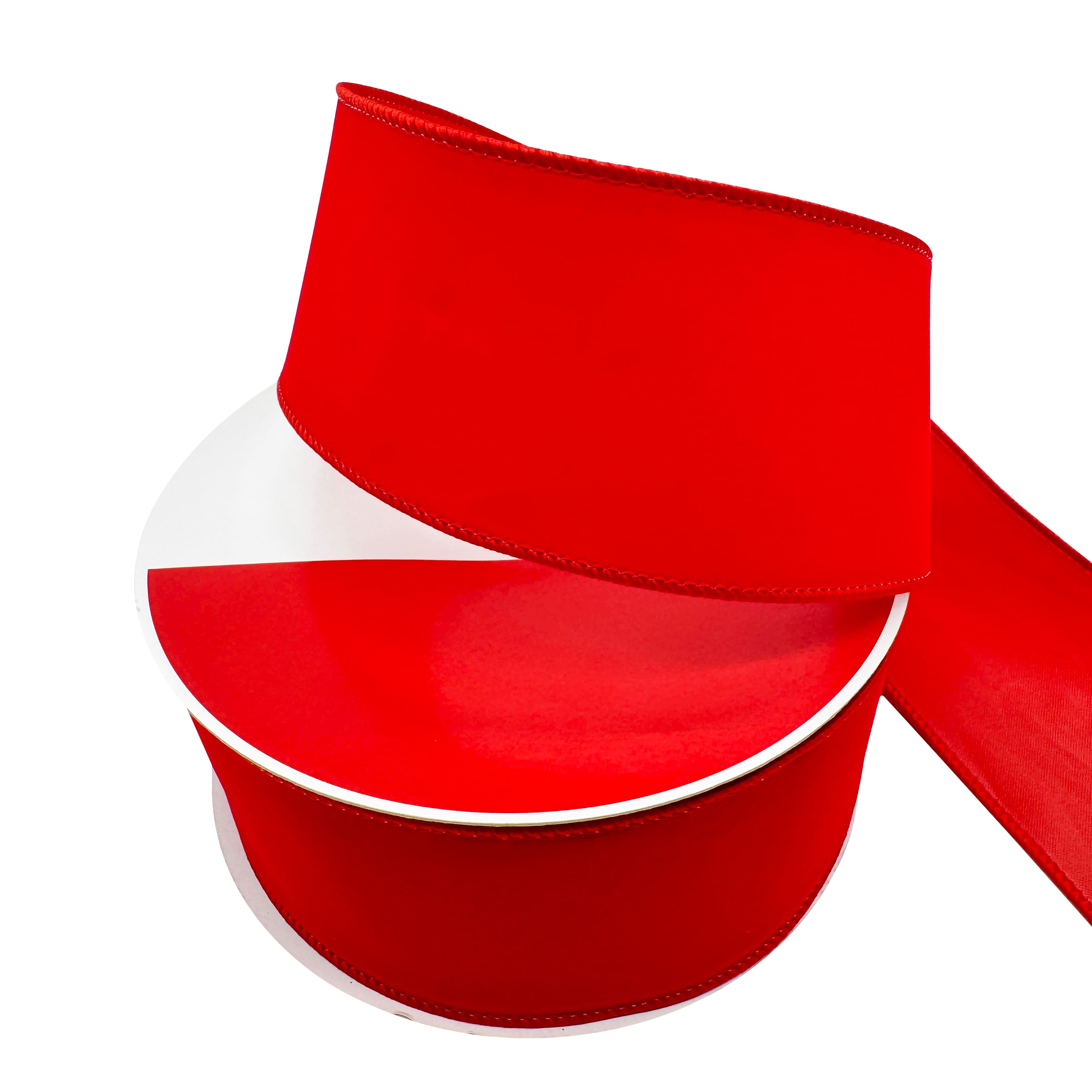 2.5&#x22; x 80ft. Red Wired Flocked Jumbo Ribbon by Celebrate It&#xAE;