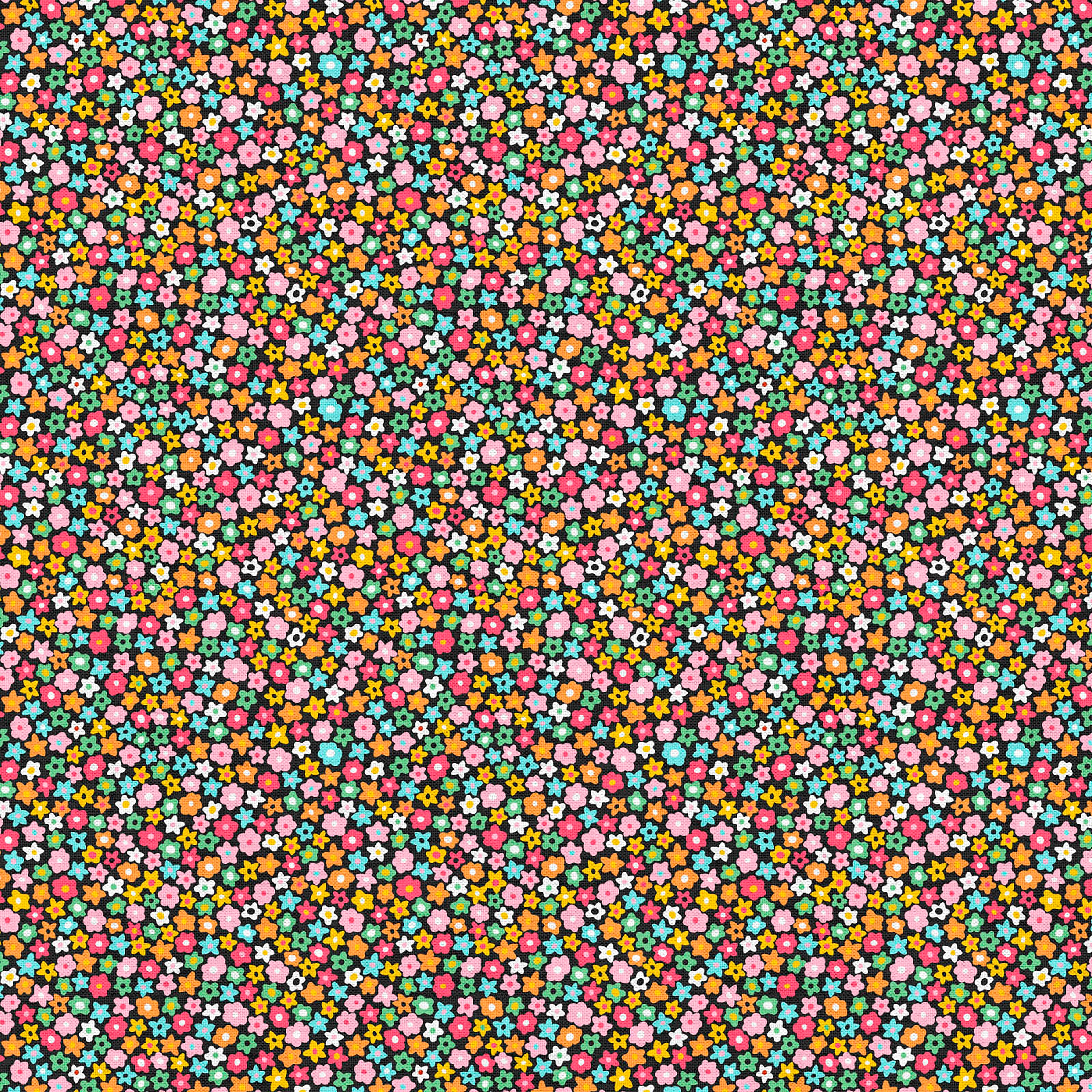 Fabric Editions Navy Blooming Buds Cotton Fabric