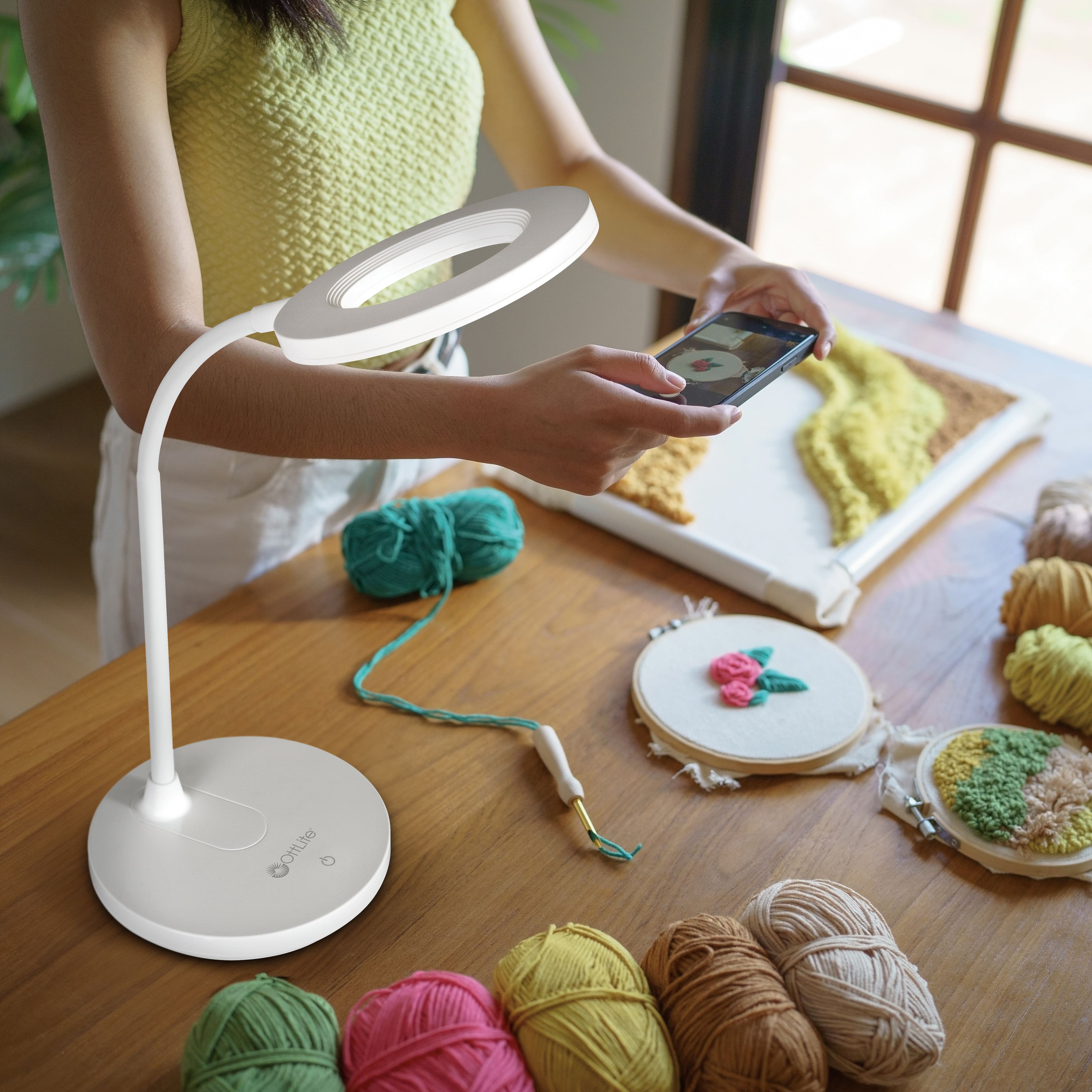 OttLite® Rechargeable LED Ring Desk Lamp