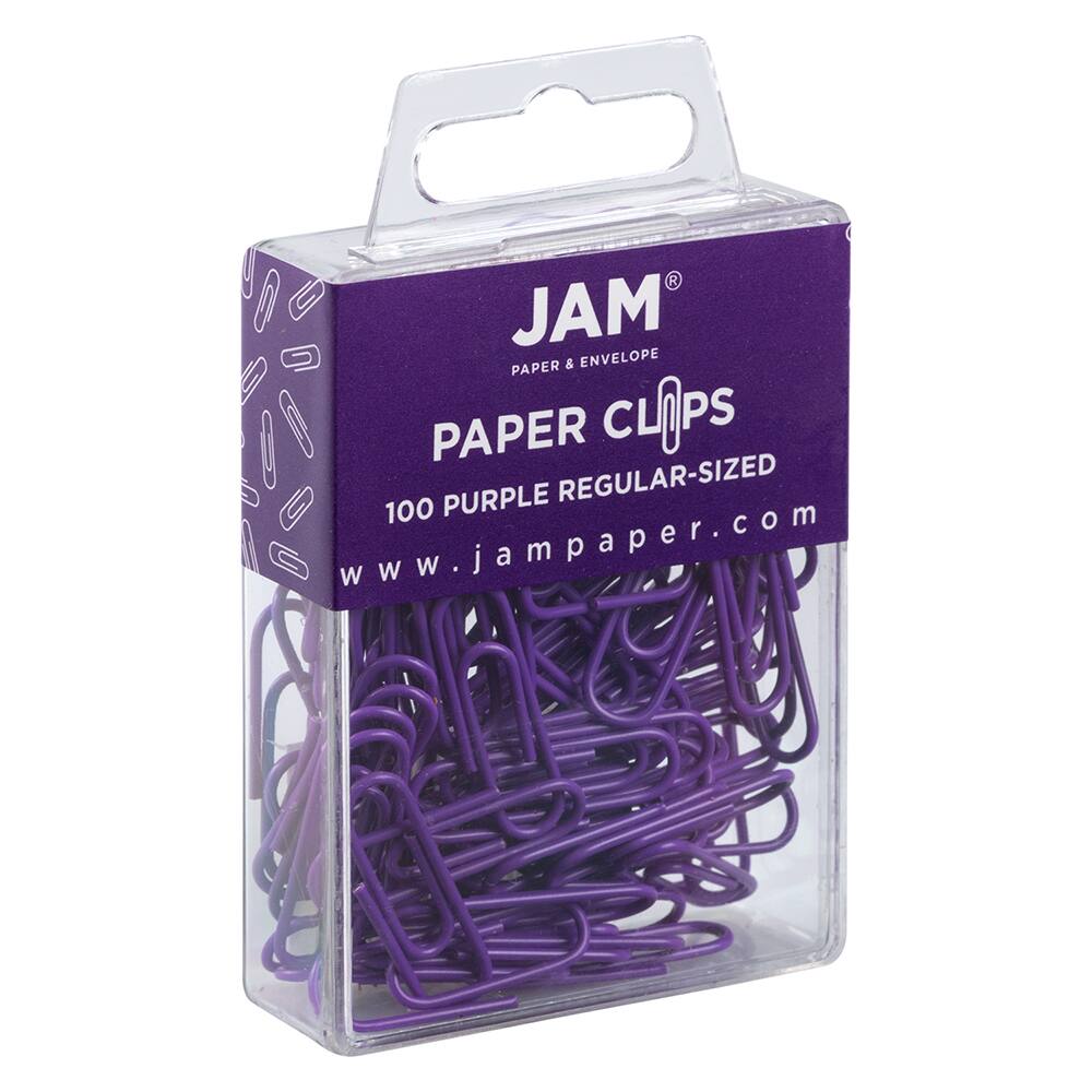 JAM Paper 1&#x22; Colorful Standard Paper Clips, 2 Packs of 100