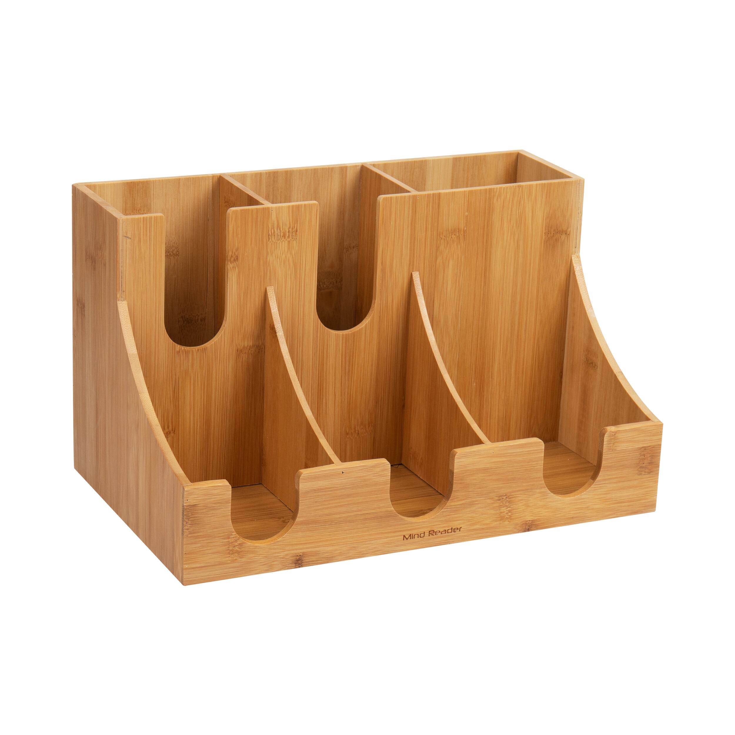 Mind Reader Bali Collection Brown 6-Compartment Breakroom Countertop Organizer