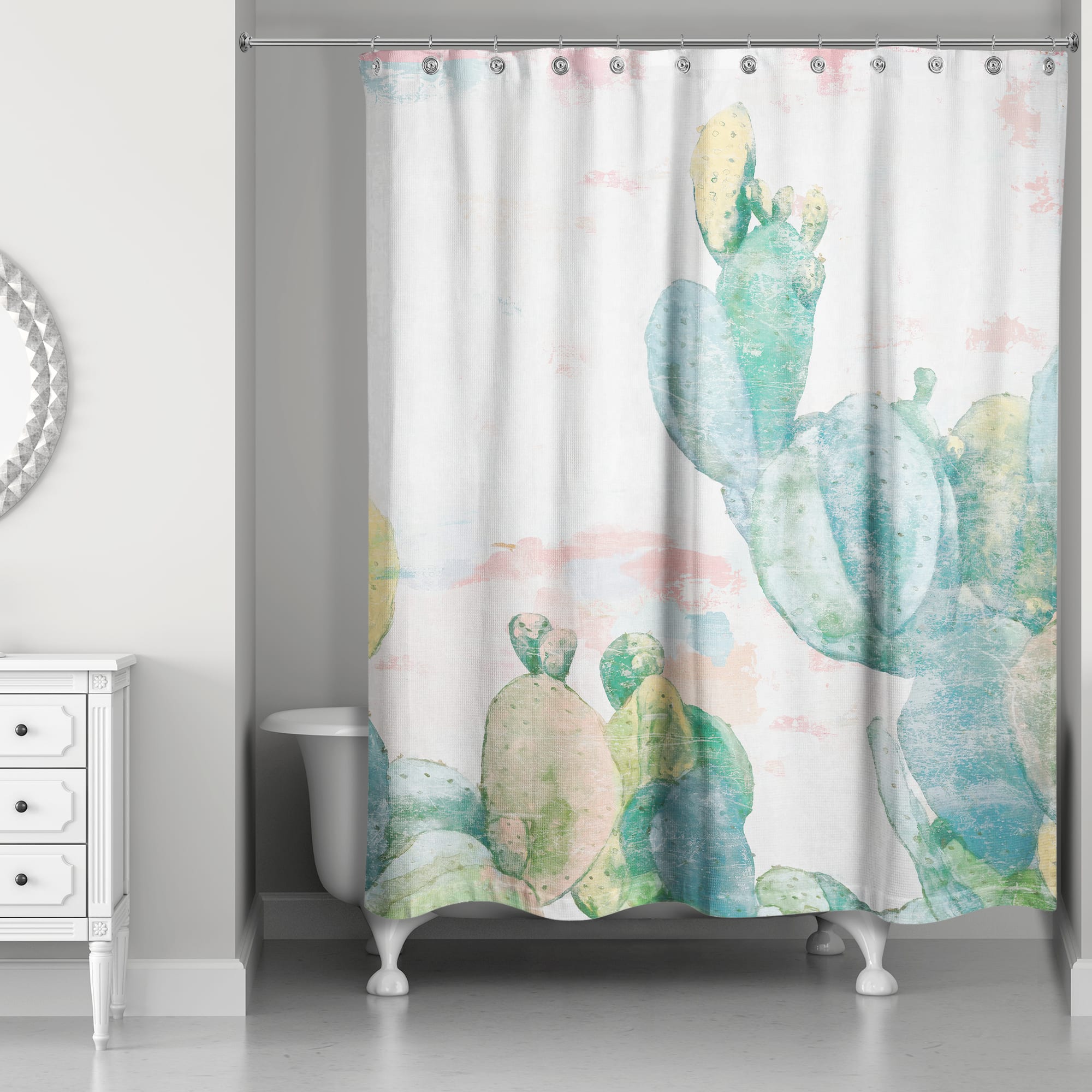 Funky Cactus Print 71&#x22; x 74&#x22; Shower Curtain