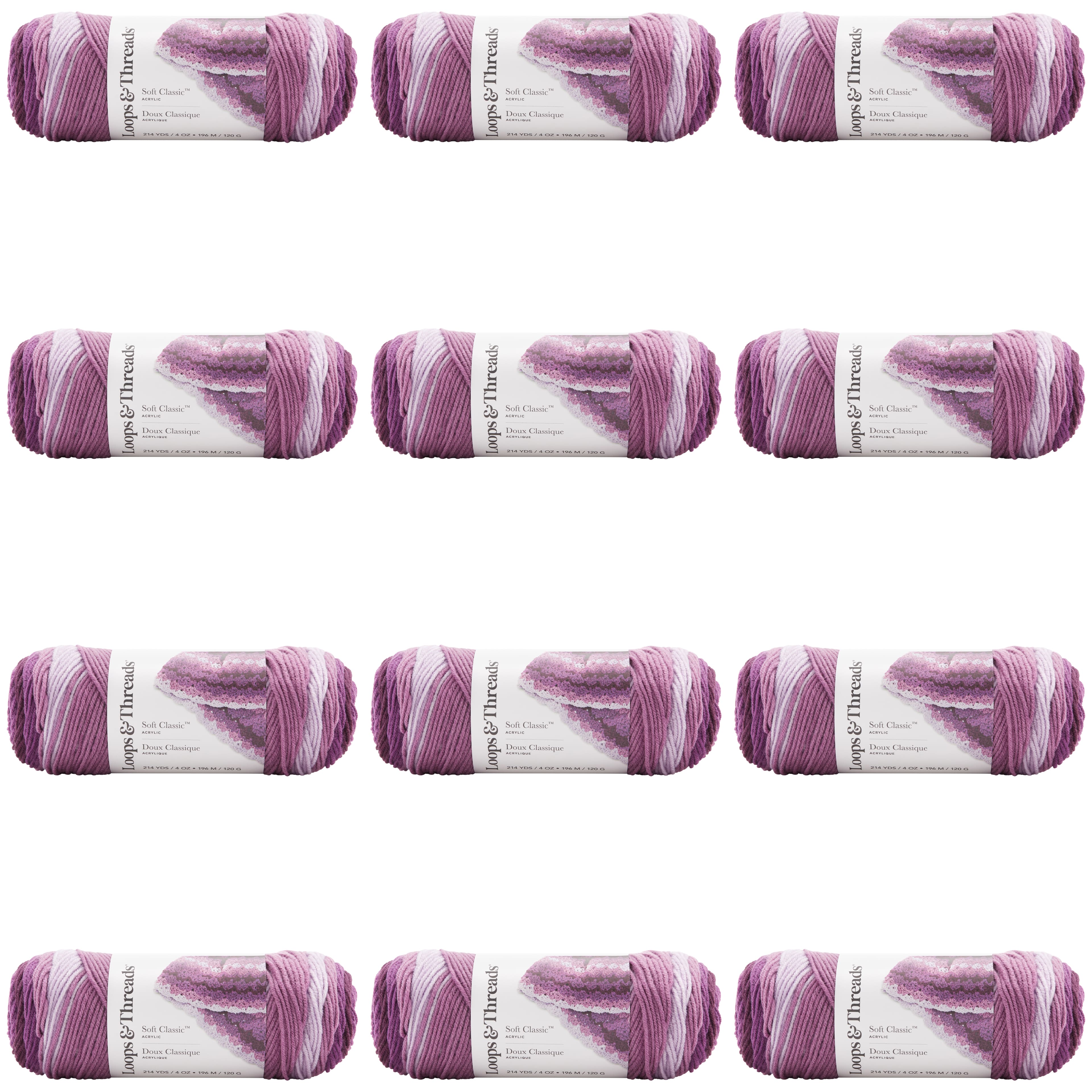 12 Pack: Soft Classic™ Ombre Yarn by Loops & Threads®
