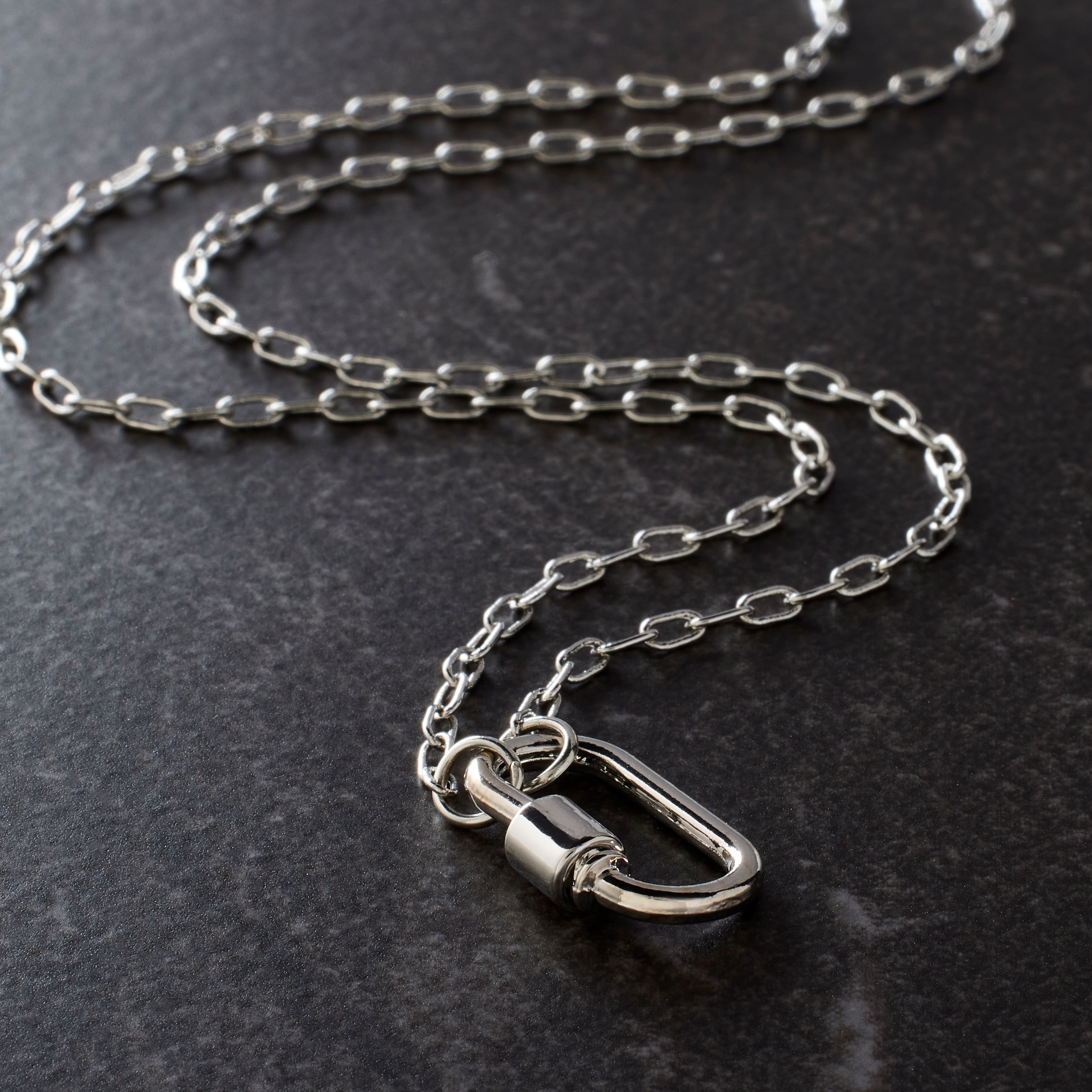 18&#x22; Rhodium Paperclip Necklace by Bead Landing&#x2122;